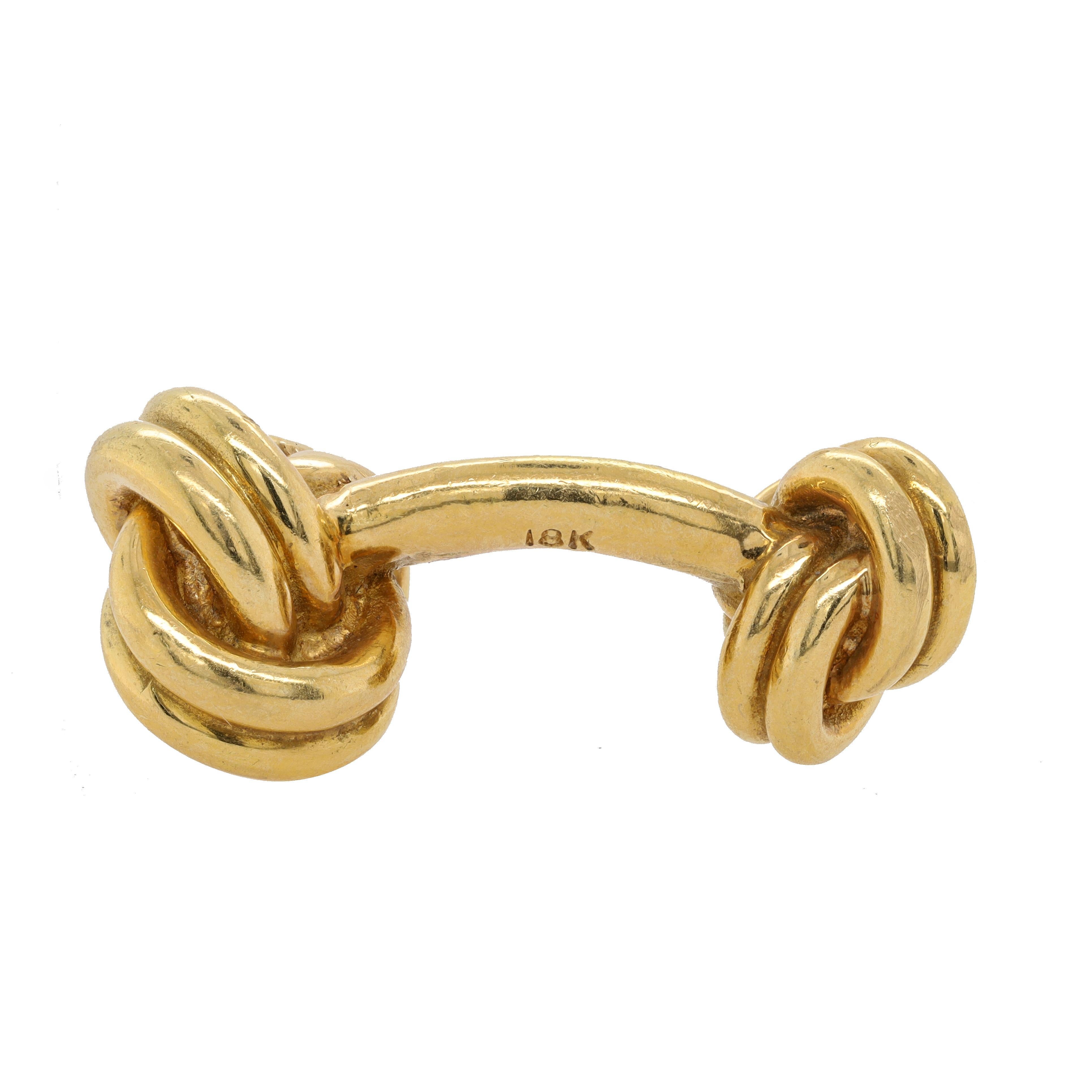 Diana M.18 kt yellow gold 29.29 gram Cartier cufflinks  In New Condition For Sale In New York, NY