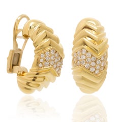 Diana M.18 kt yellow gold diamond earrings adorned with 1.50 cts tw of diamonds