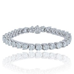 Diana M.Custom 18kt white gold tennis bracelet 7.85 cts tw of round diamonds