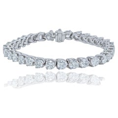 Diana M.Custom, bracelet tennis en or blanc 18 carats, 7,85 carats tw de diamants ronds 