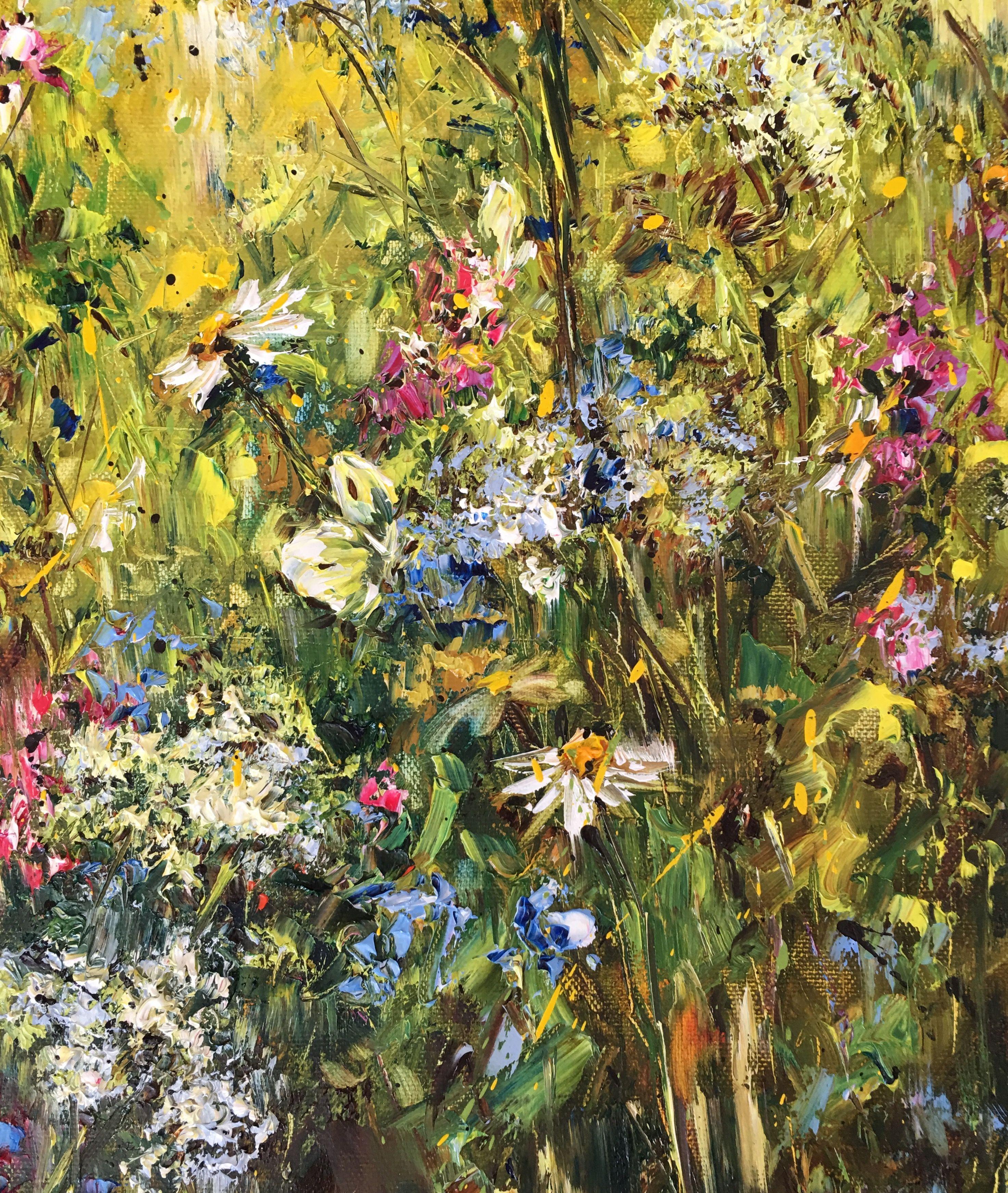Summer Grass, Mixed Media on Canvas - Impressionist Mixed Media Art by Diana Malivani