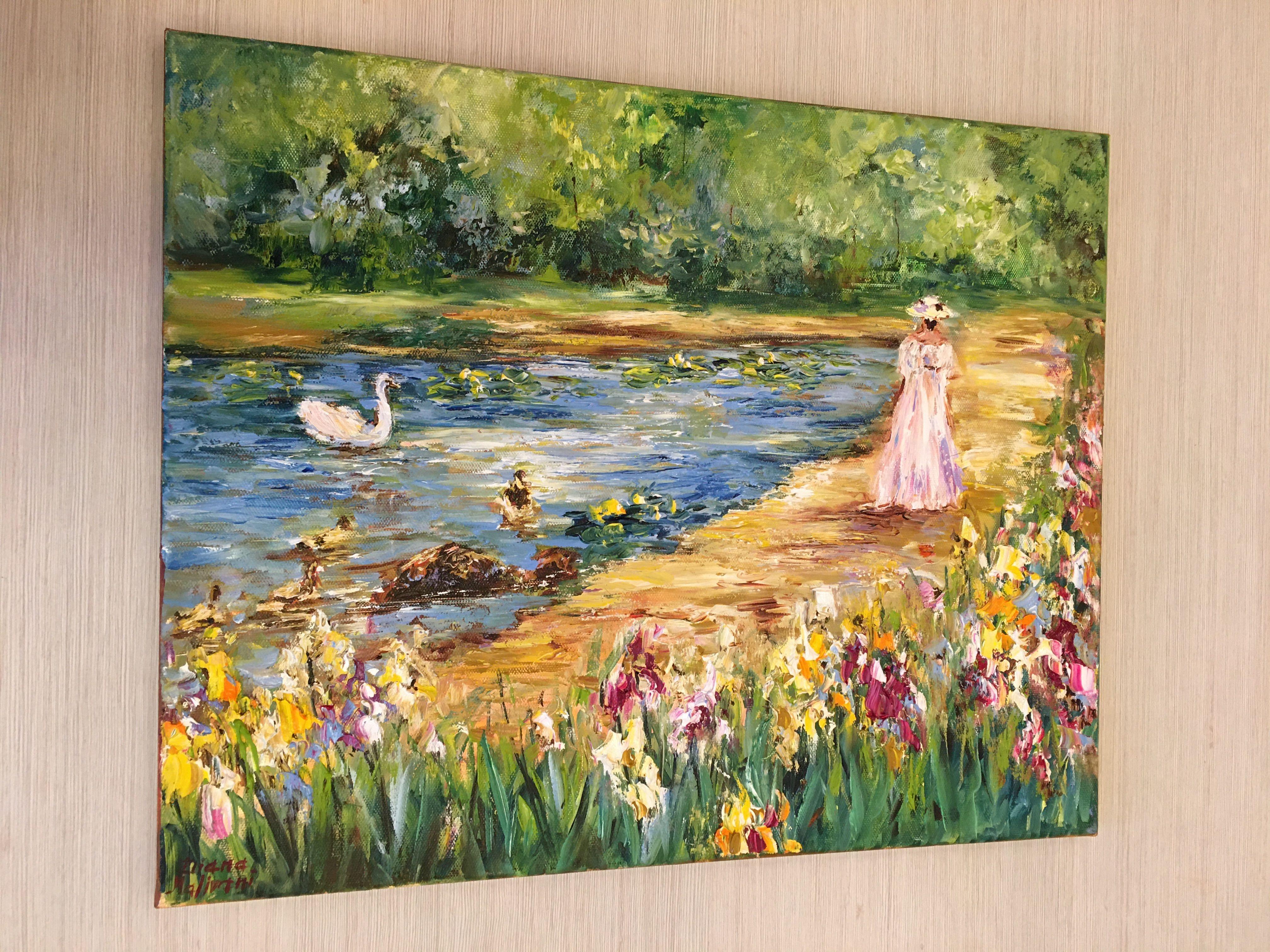 At the Pond, Painting, Oil on Canvas 1