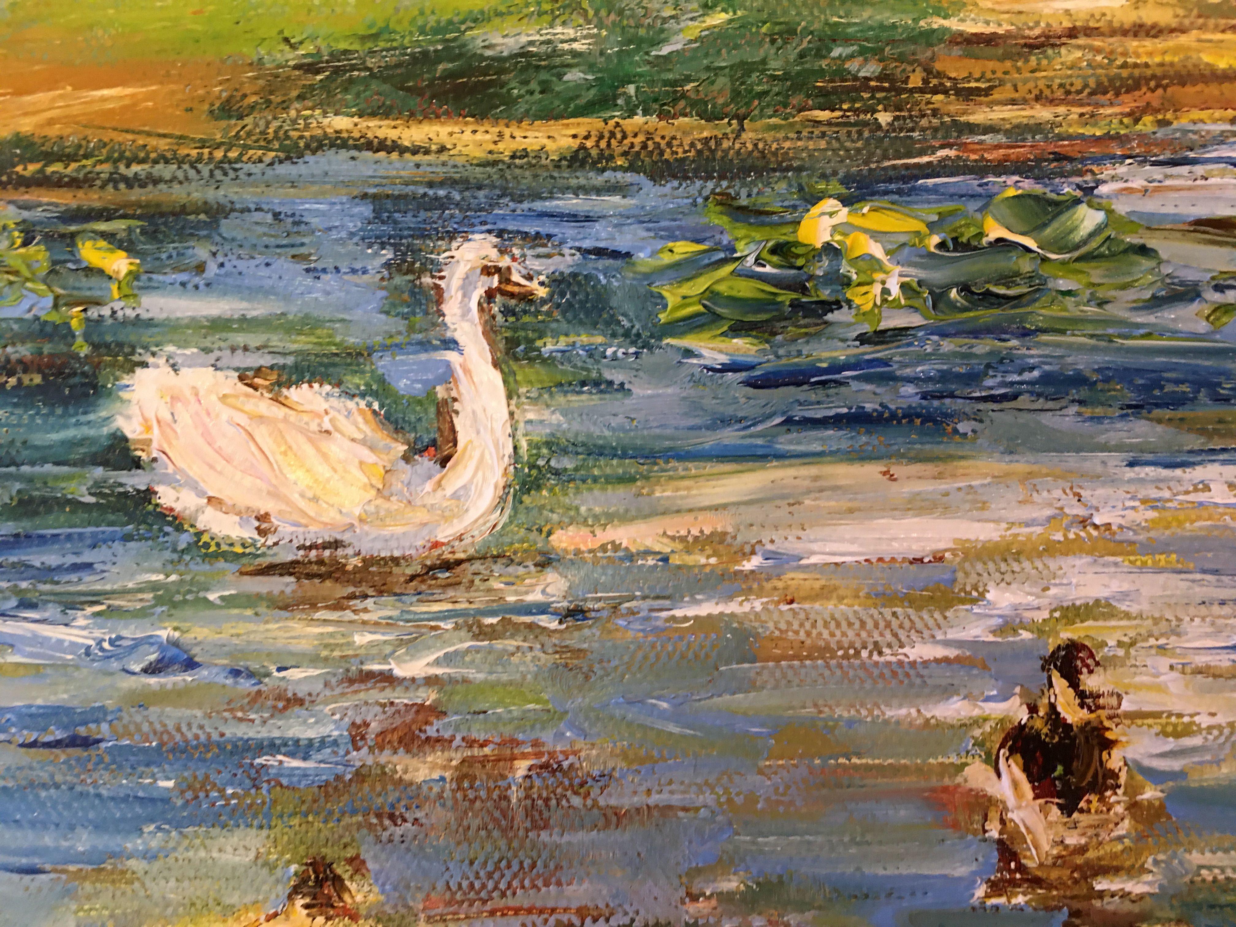 At the Pond, Painting, Oil on Canvas 2