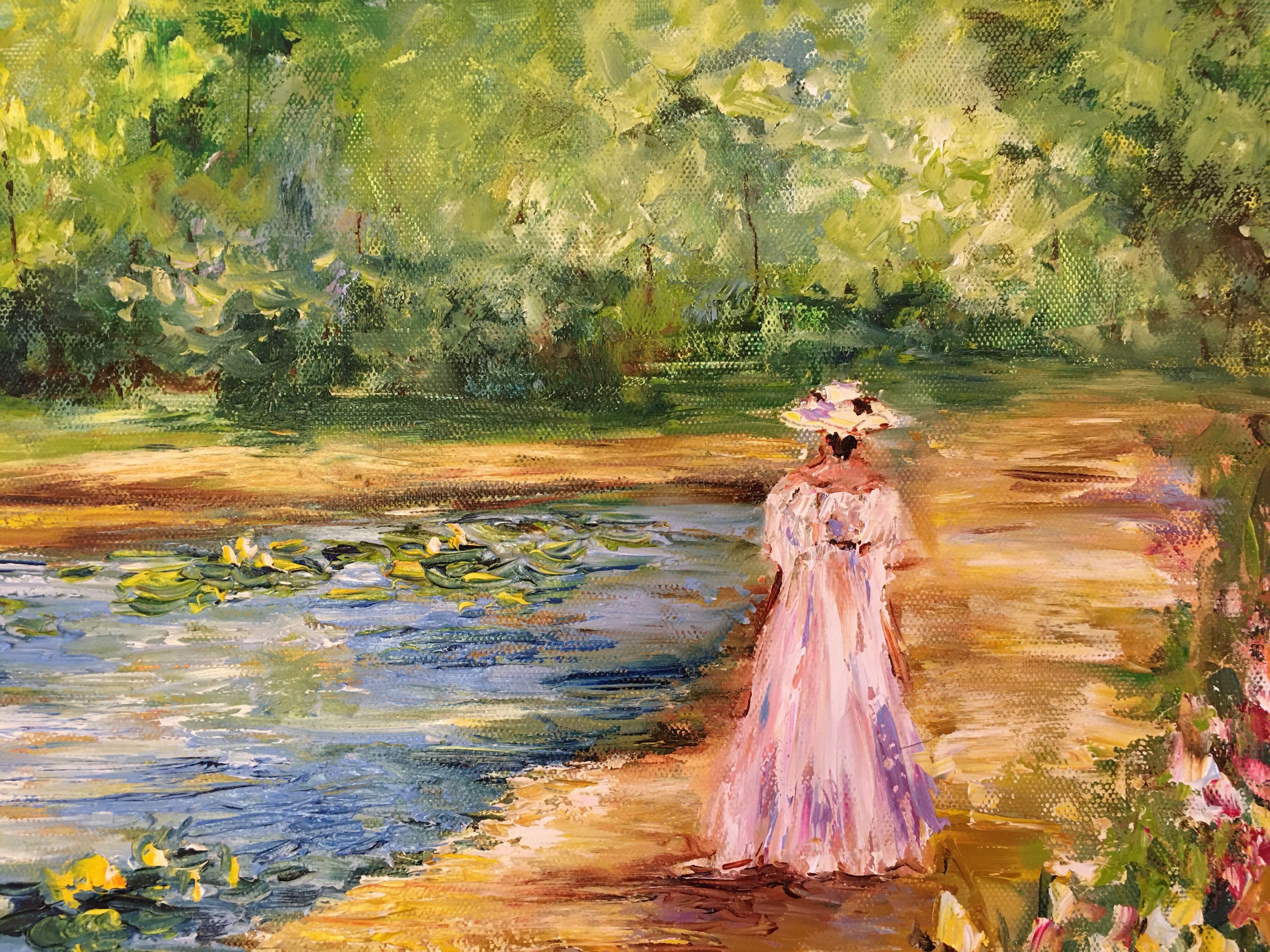 At the Pond, Painting, Oil on Canvas 4