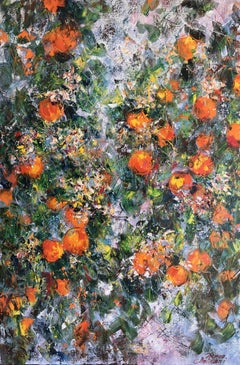 Blooming Orange Tree, Painting, Oil on Canvas