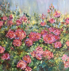 Garden Roses, Painting, Oil on Canvas
