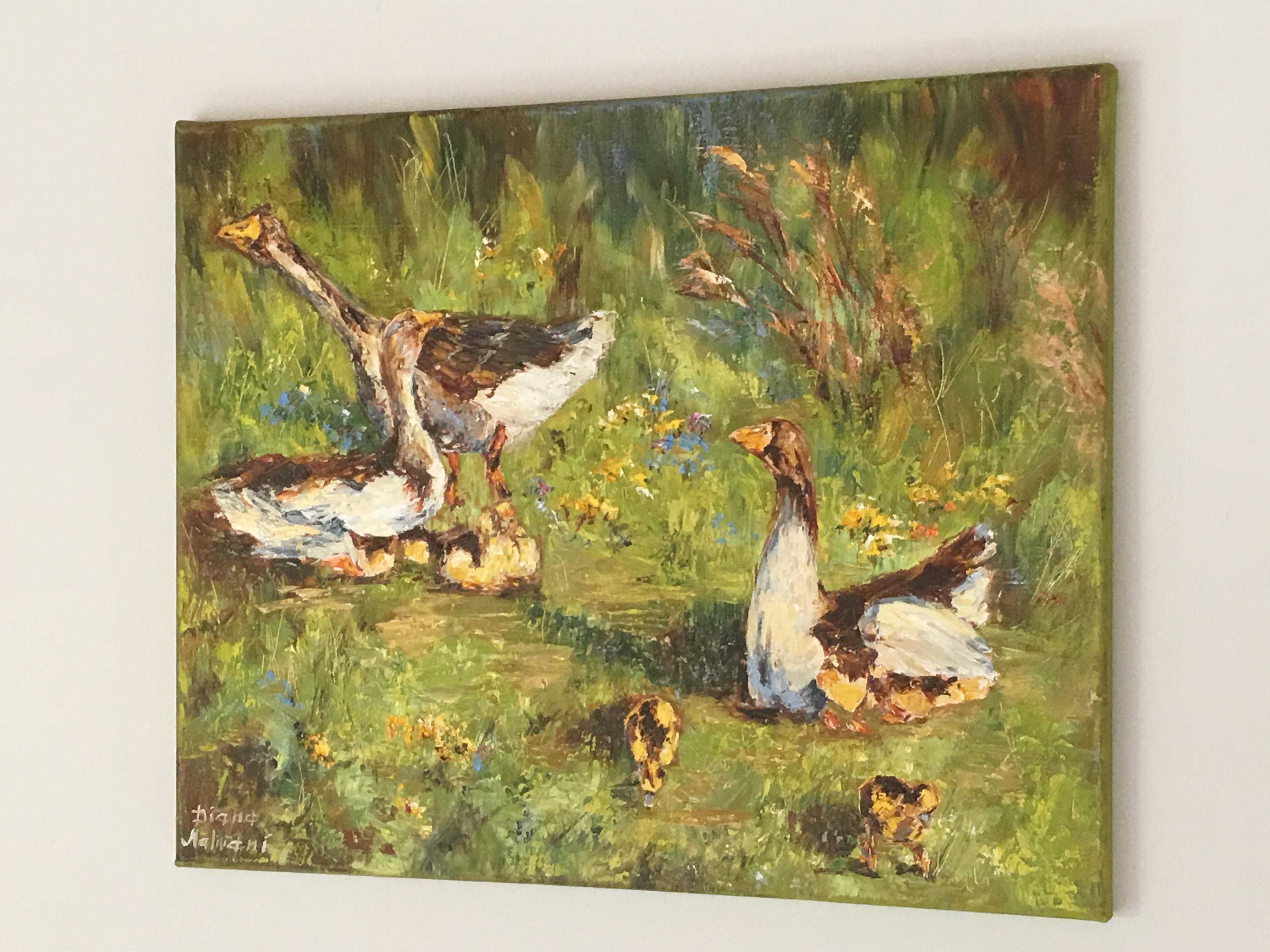 Geese, Painting, Oil on Canvas 1