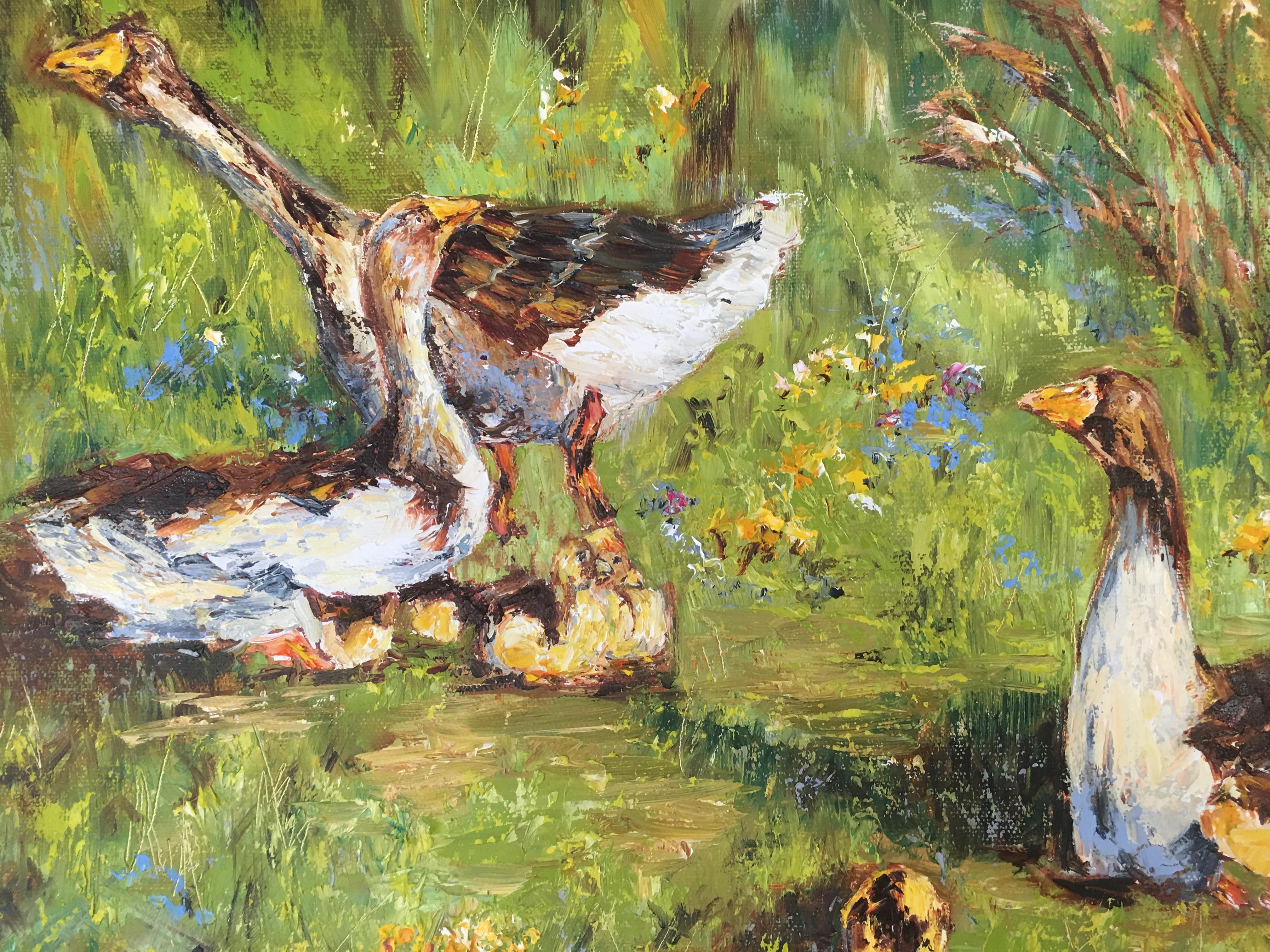 Geese, Painting, Oil on Canvas 3