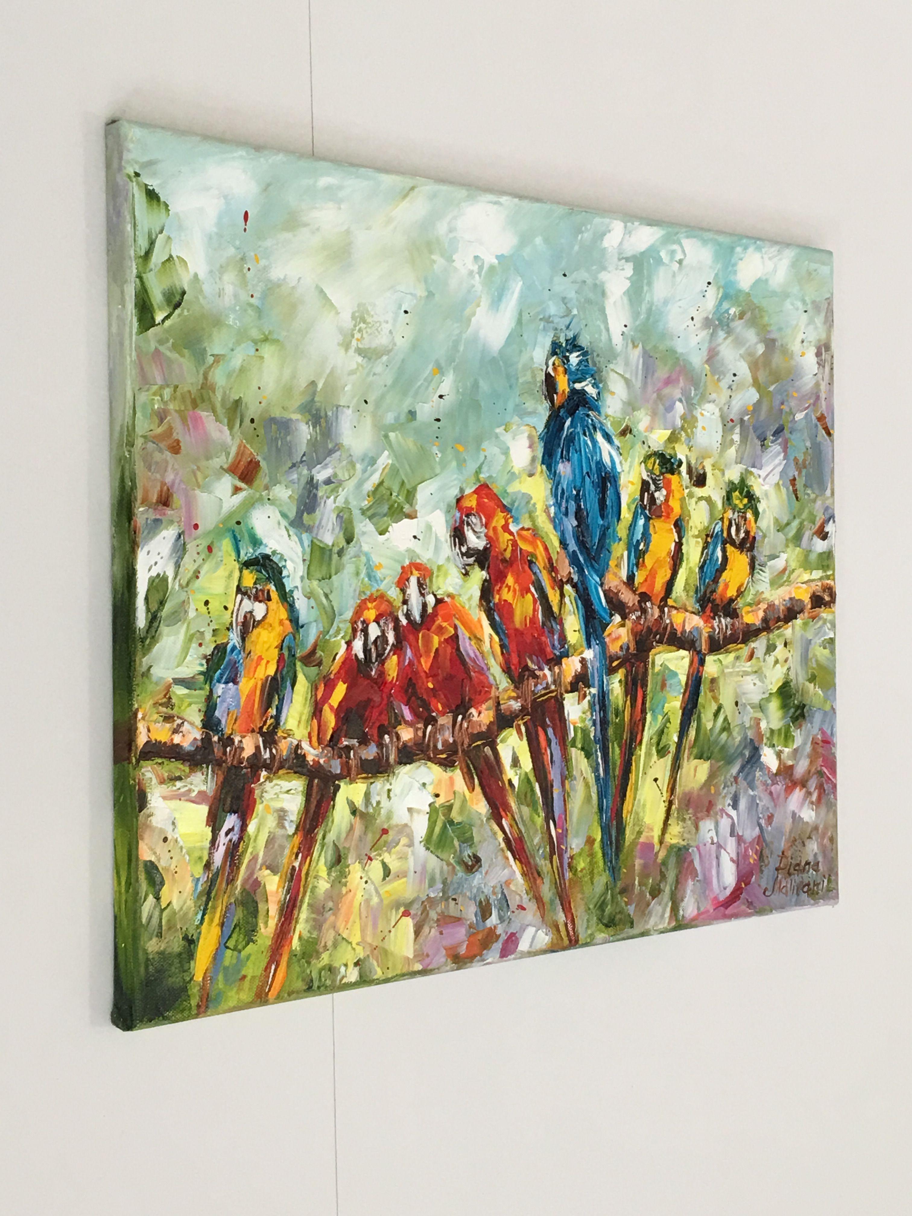 Parrots, Painting, Oil on Canvas 1
