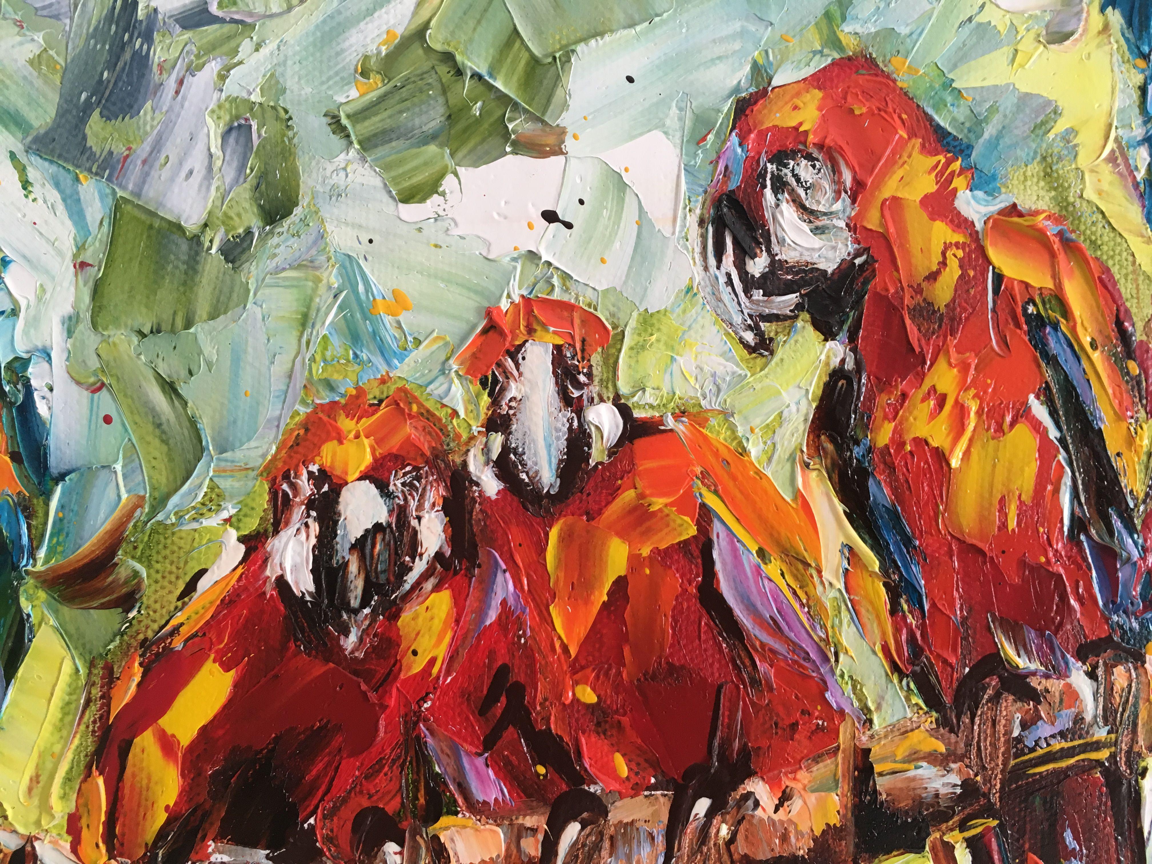 Parrots, Painting, Oil on Canvas 2