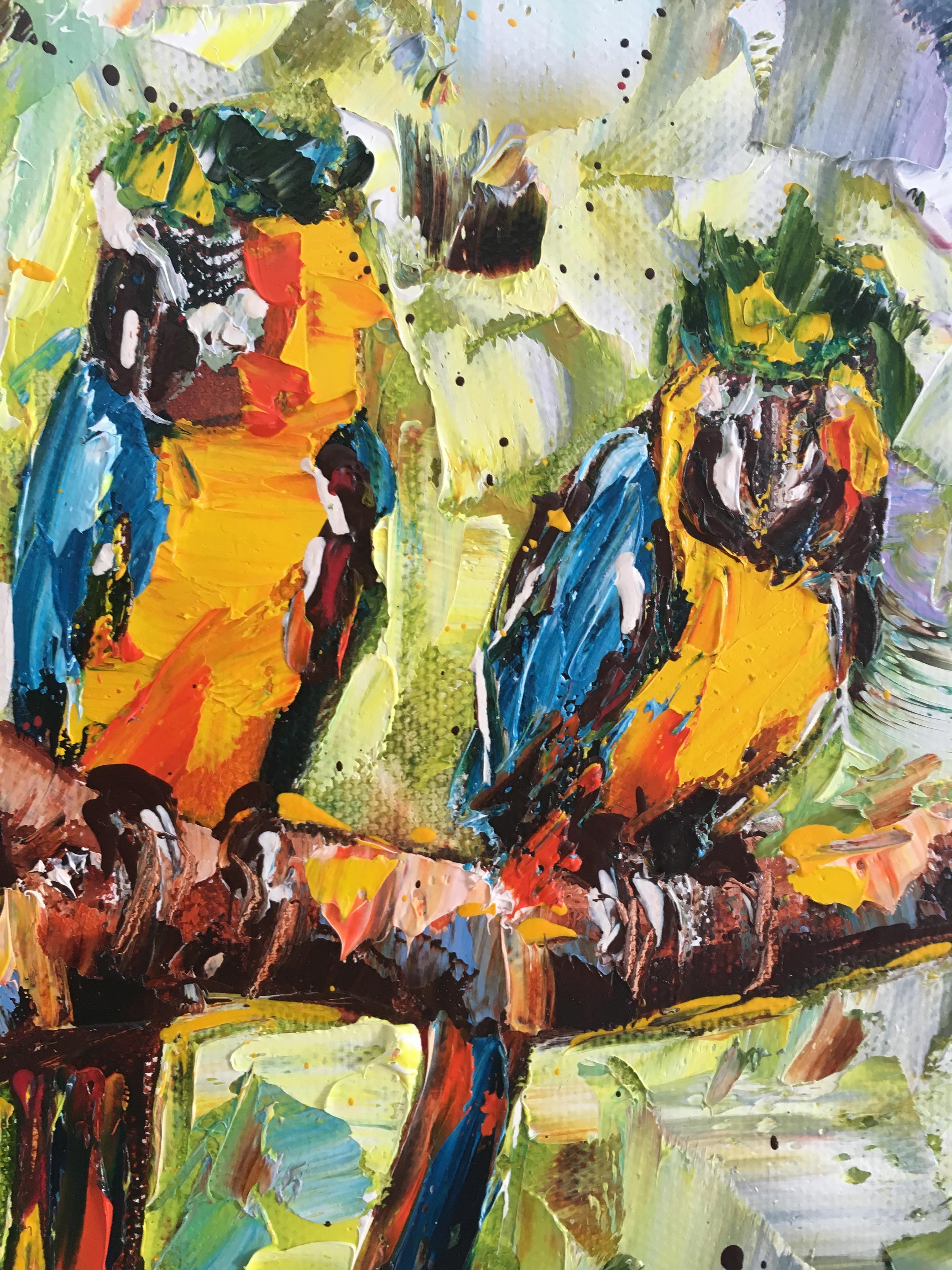 Parrots, Painting, Oil on Canvas 3