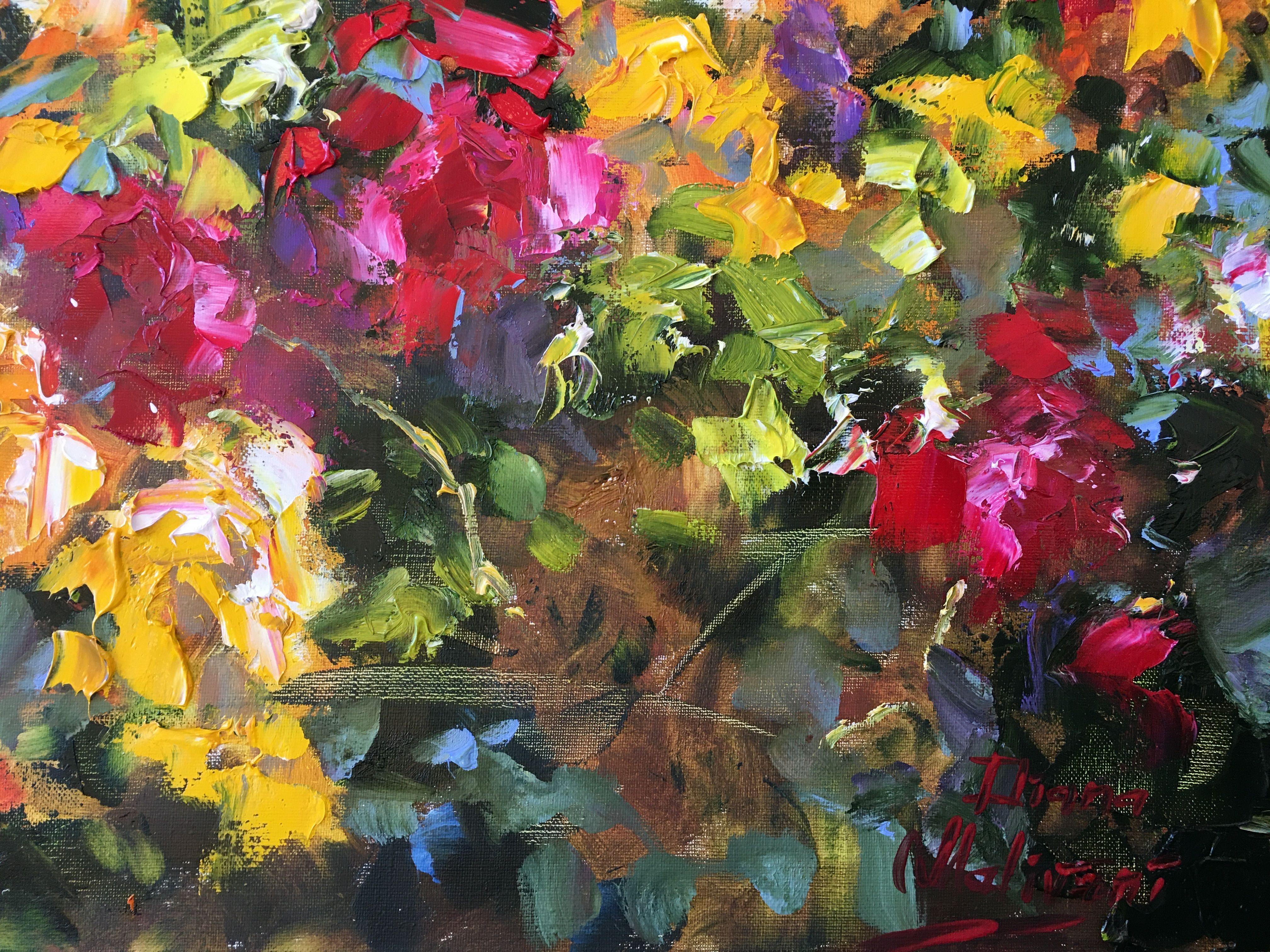 Silence du jardin estival, Painting, Oil on Canvas 4