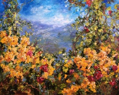 Silence du jardin estival, Painting, Oil on Canvas