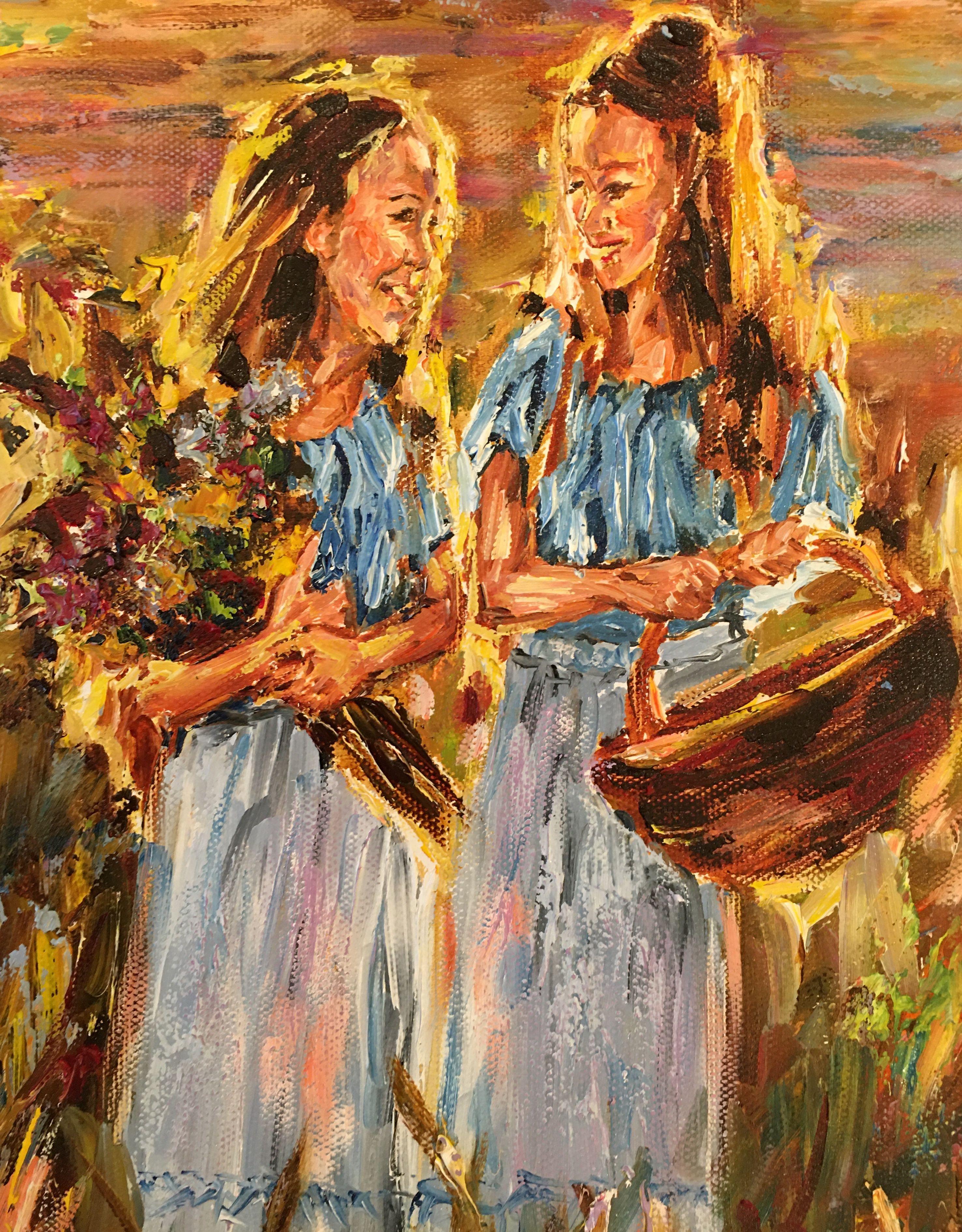 Sisters, Painting, Oil on Canvas 2