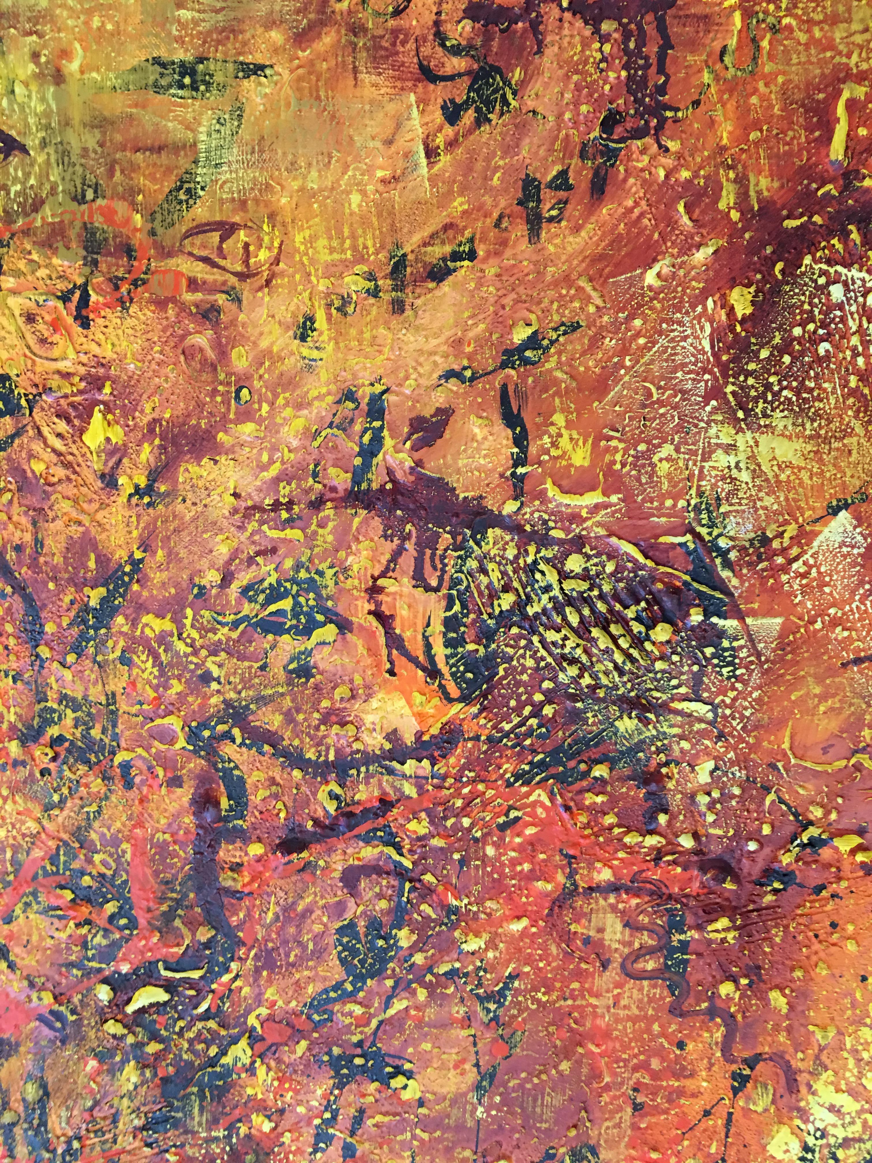 The Sea of Samsara, Painting, Oil on Canvas - Brown Abstract Painting by Diana Malivani