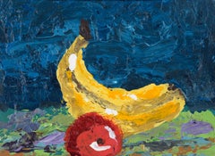 „ „Obst““-Stillleben – postimpressionistische Outsider-Kunst – Acryl auf schwerem Papier