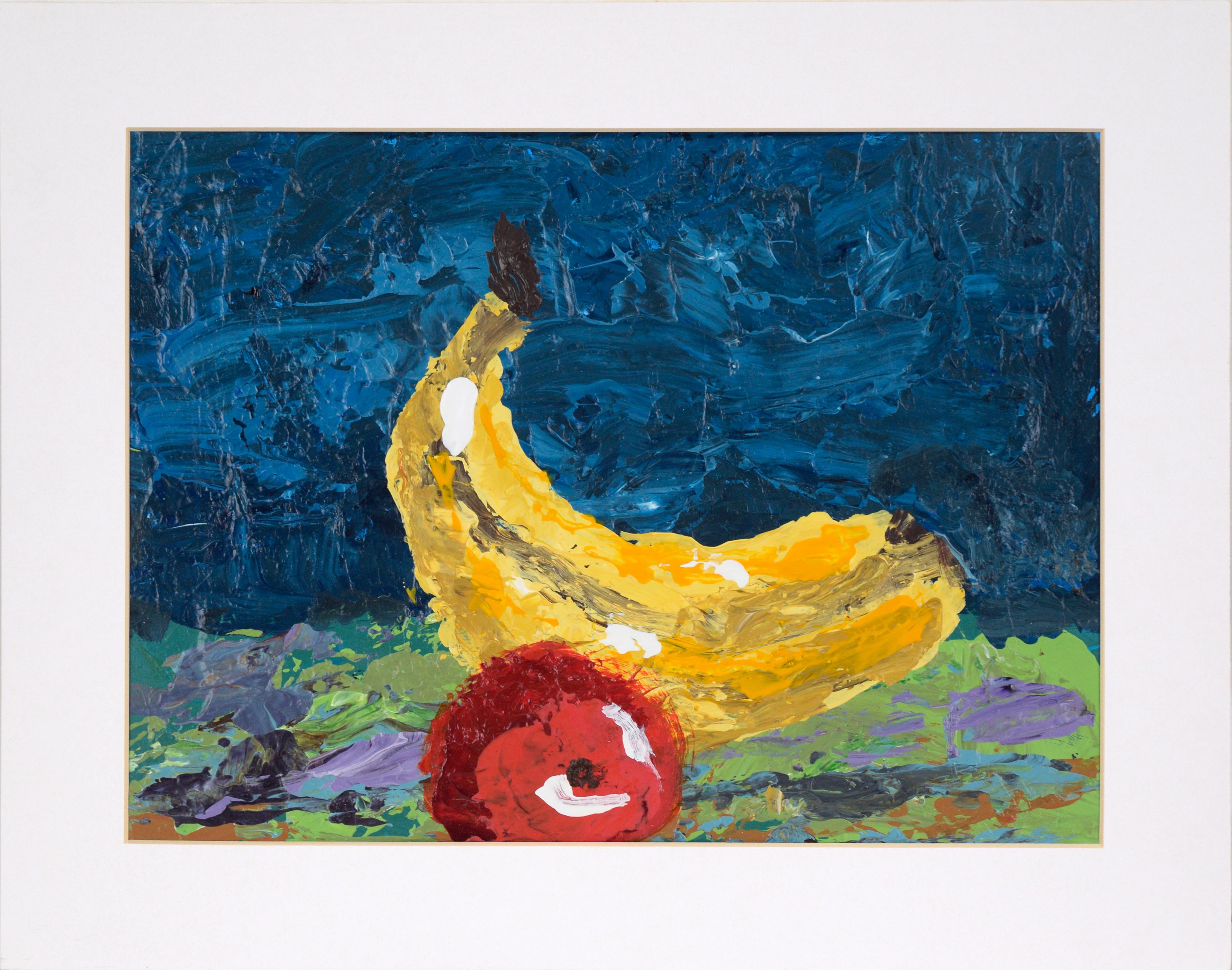 Diana Mallett Still-Life Painting - "Fruit" Still Life - Post-Impressionist Outsider Art - Acrylic on Heavy Paper