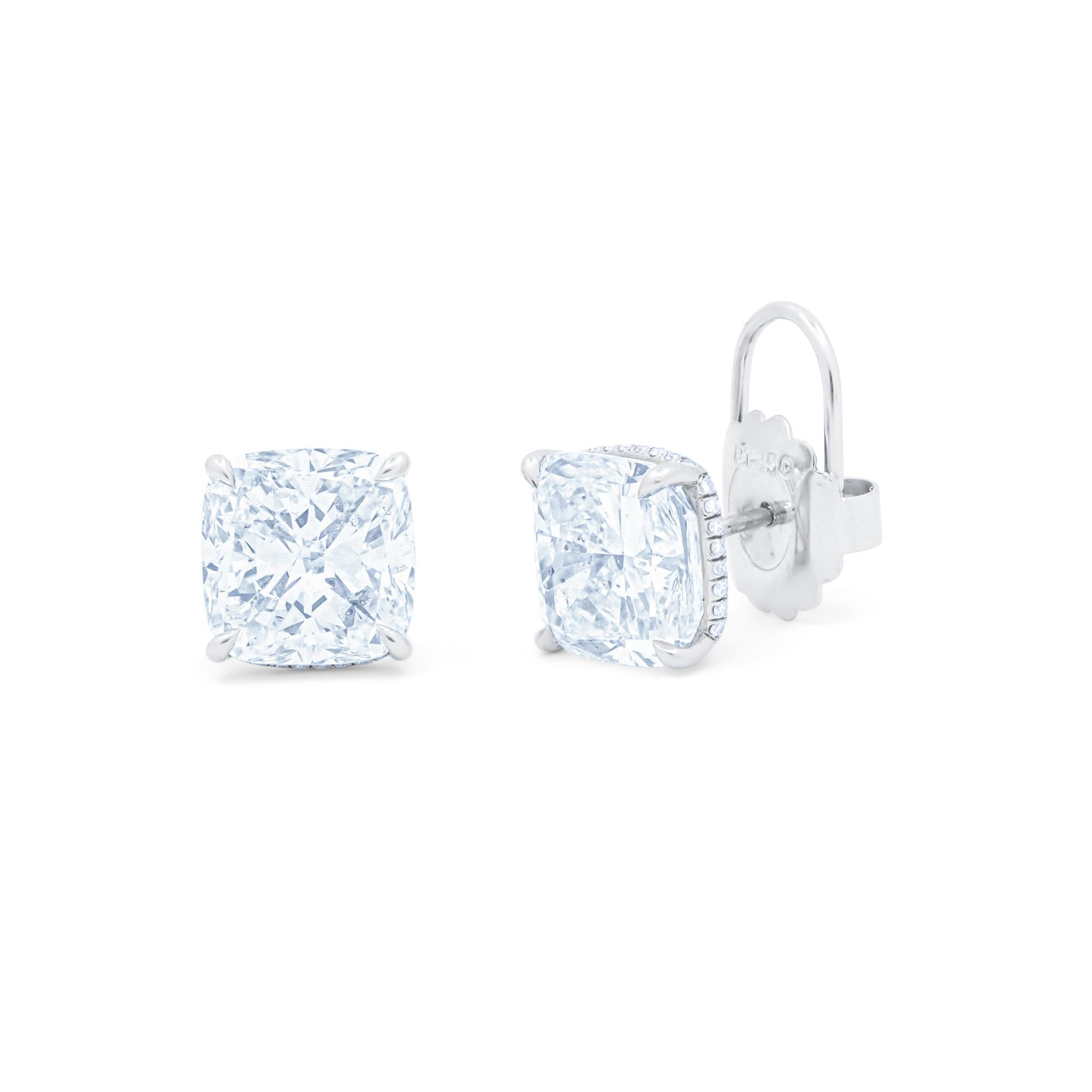 Modern Diana M.Cushions Total 10.53cts H VS2-SI1 GIA certifed Matching Studs  For Sale