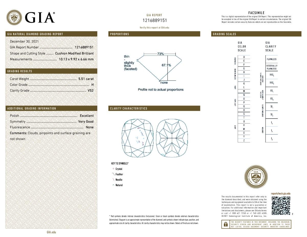 da uomo o donna Diana M.Cushions Totale 10,53cts H VS2-SI1 Certificata GIA Borchie Abbinate in vendita