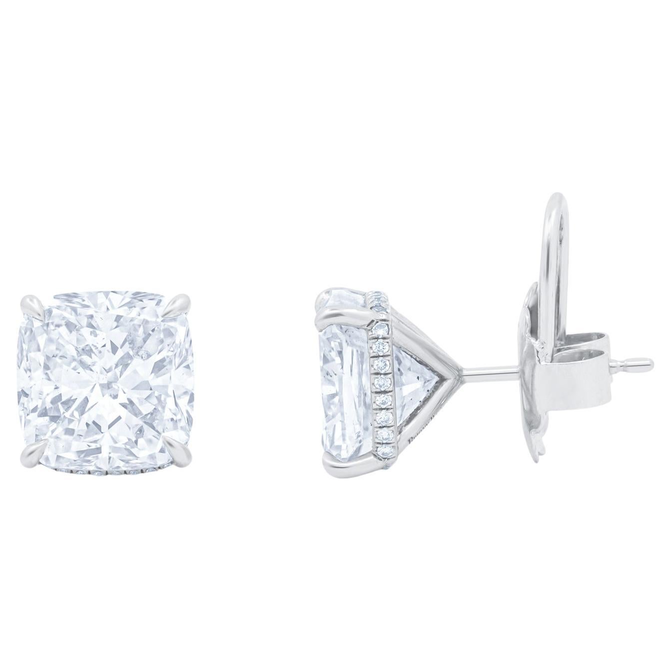 Diana M.Cushions Total 10.53cts H VS2-SI1 GIA certifed Matching Studs  For Sale