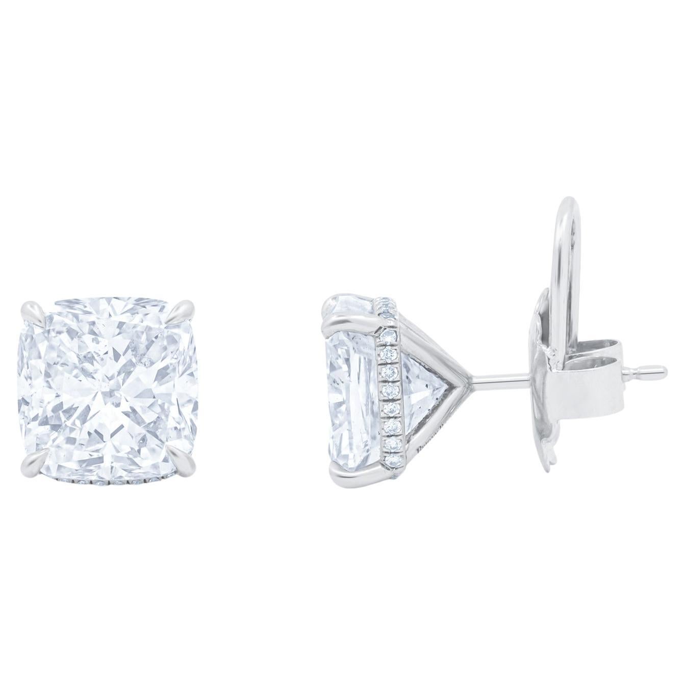Diana M.Cushions Total 10.53cts H VS2-SI1 GIA certifed Matching Studs