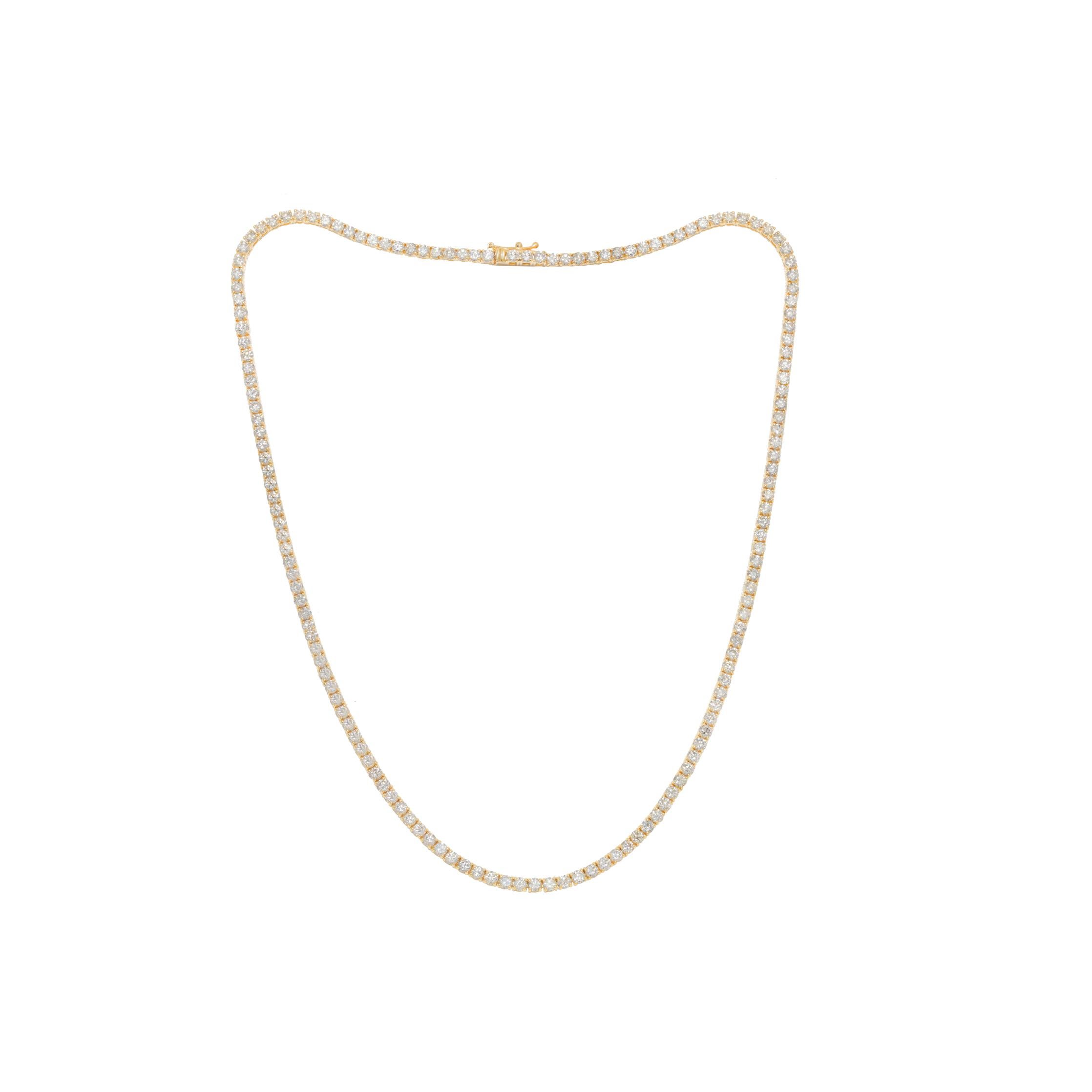 Round Cut Diana M.Custom 10.24 cts Diamond Tennis Necklace 16