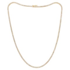 Diana M.Custom 10.24 cts Diamond Tennis Necklace 16" 14K Yellow Gold 