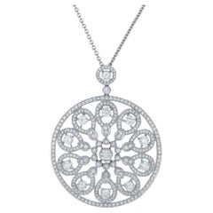 Diana M.Custom 3.00 Cts. Diamond Round Pendant 18K White Gold