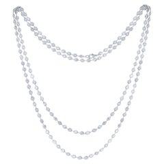 Diana M.Custom 40.00 Cts Diamond-By-The-Yard Necklace 42" 18K White Gold 