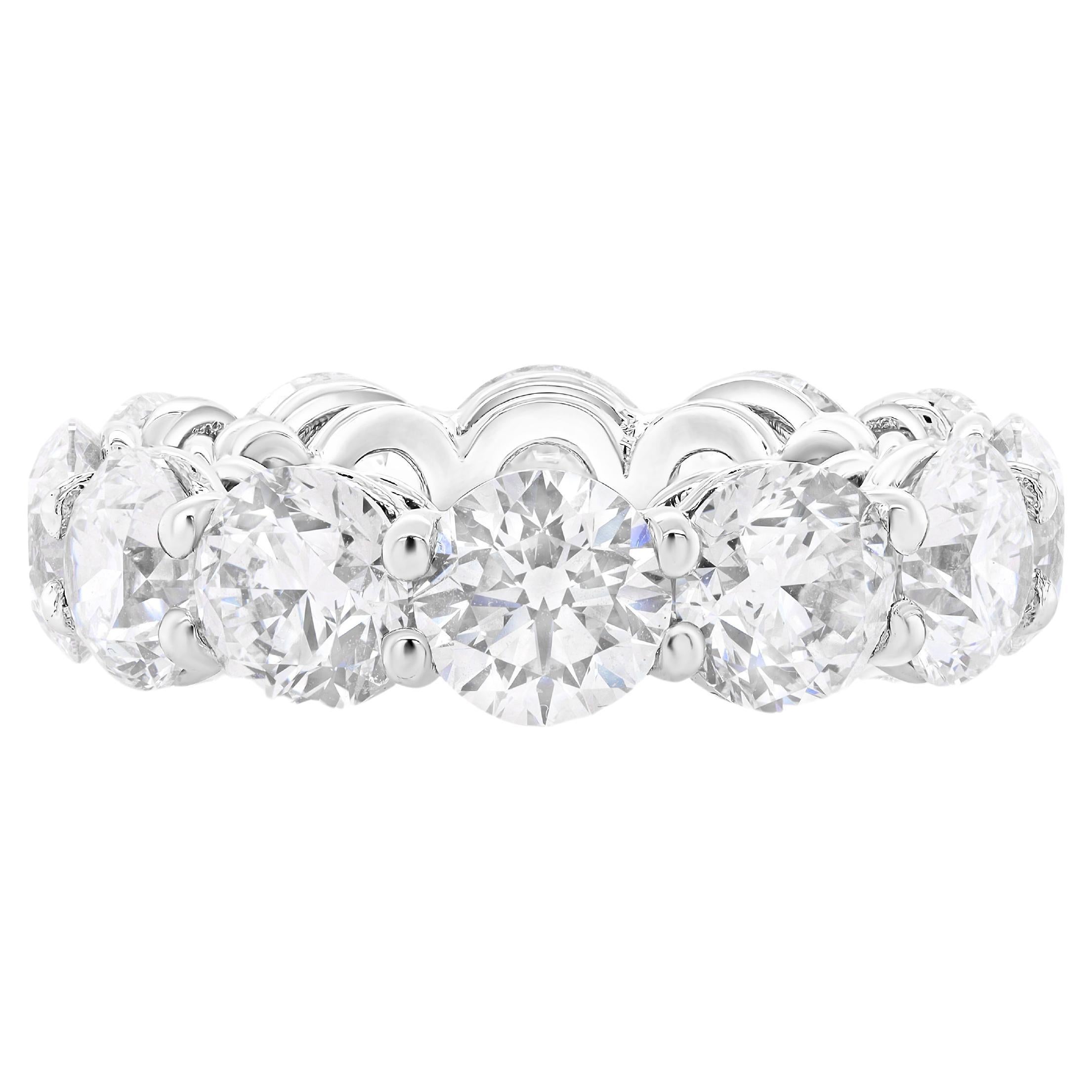 Diana M.PLATINUM ETERNITY BAND WITH 12.00CTS OR ROUND DIAMONDS For Sale