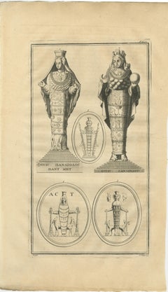 Diana of Ephesus Antique Engraving, Montfaucon Antiquité Expliquée, 1721