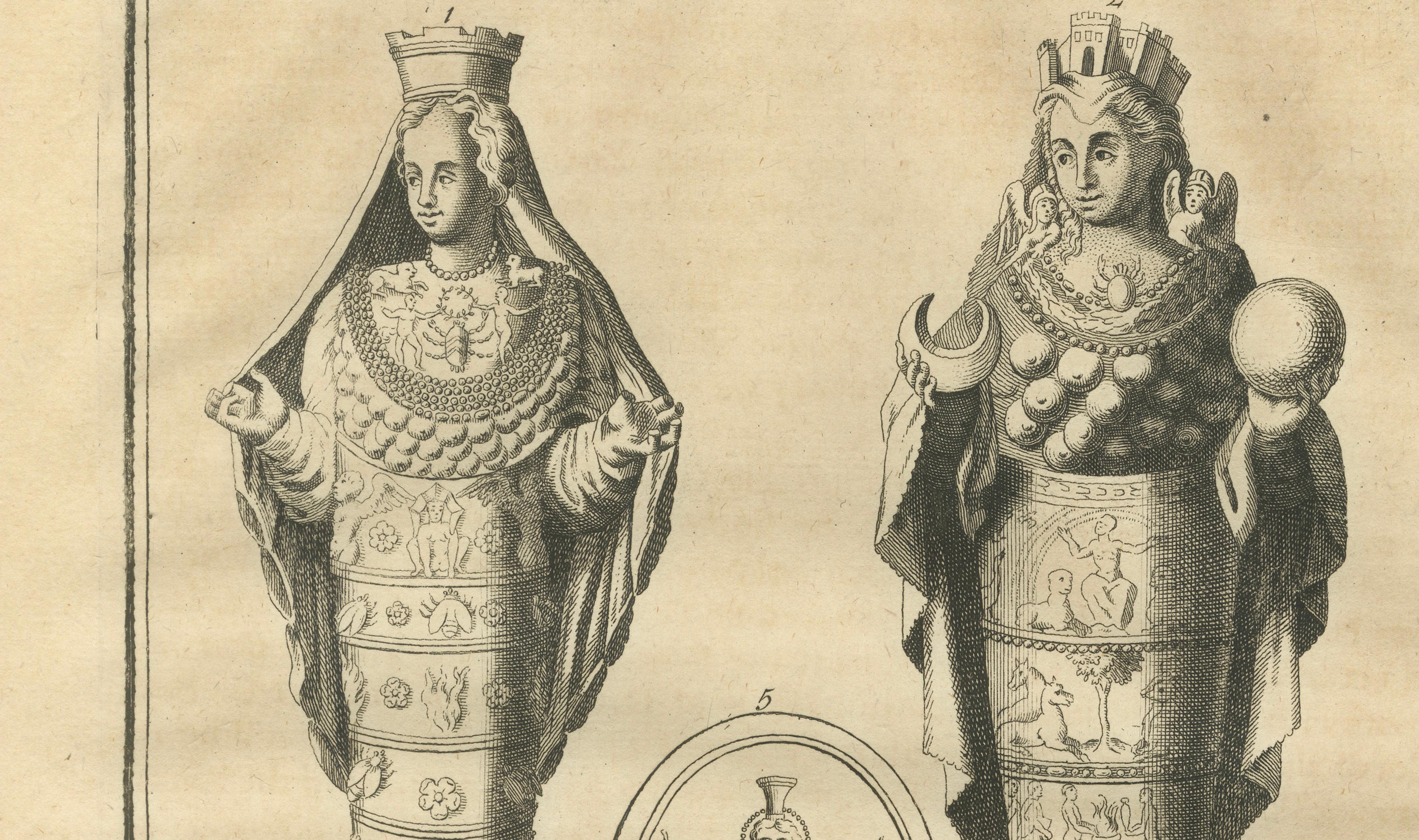 Diana of Ephesus Antique Engraving, Montfaucon Antiquité Expliquée, 1721