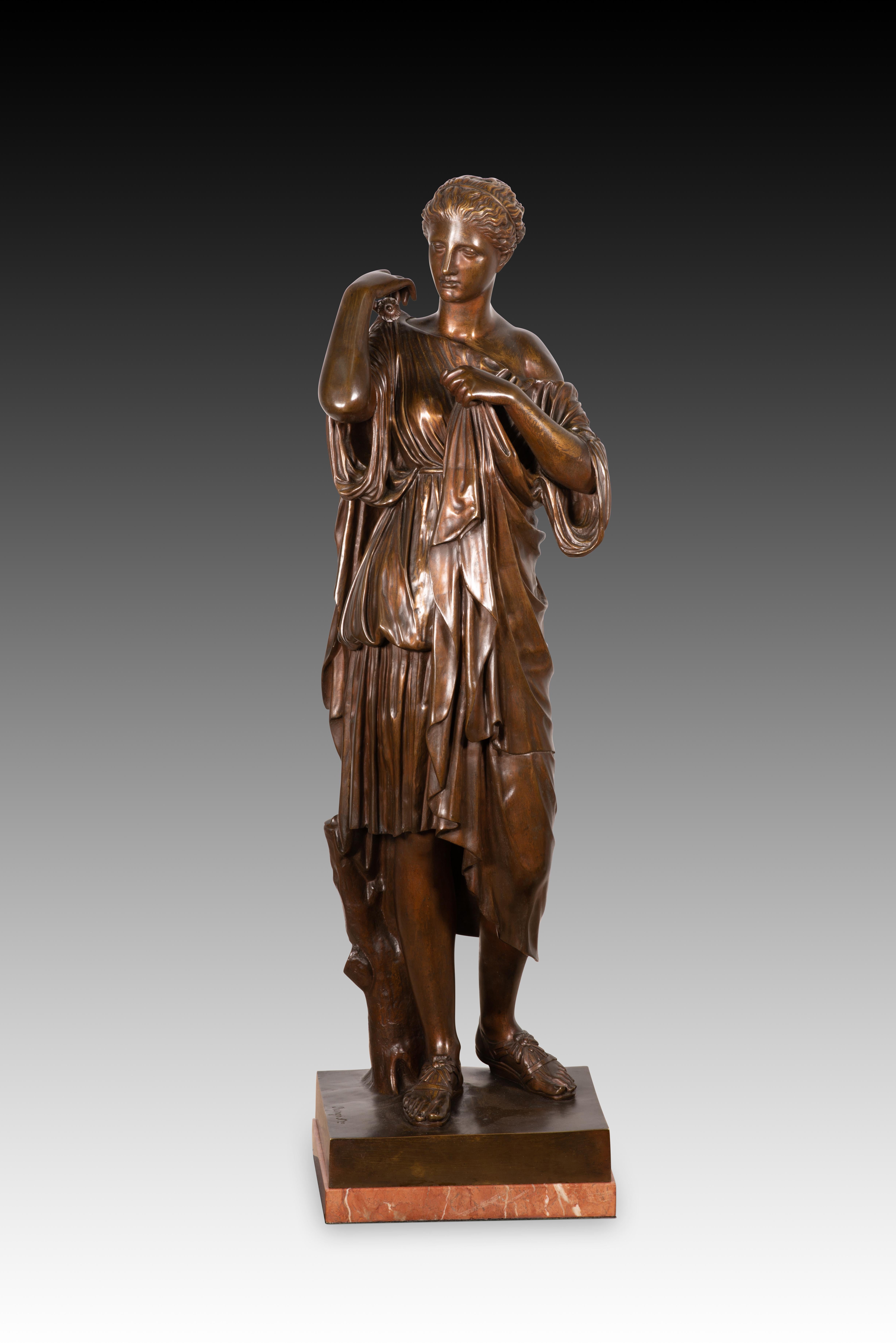 Diana of Gabies. Bronze, marble. Raingo Frères, France, 19th century For Sale 6