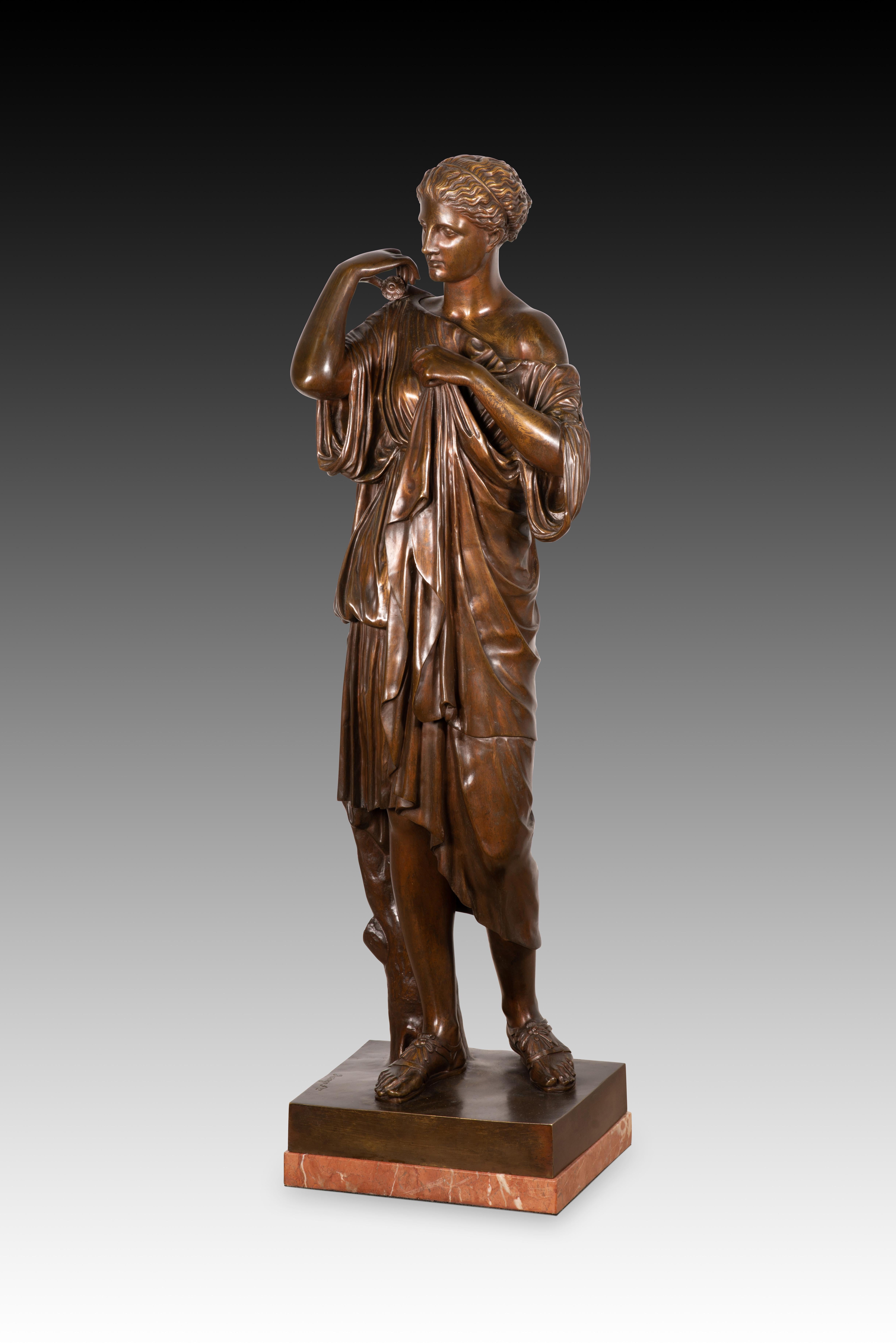 Diana of Gabies. Bronze, marble. Raingo Frères, France, 19th century For Sale 7