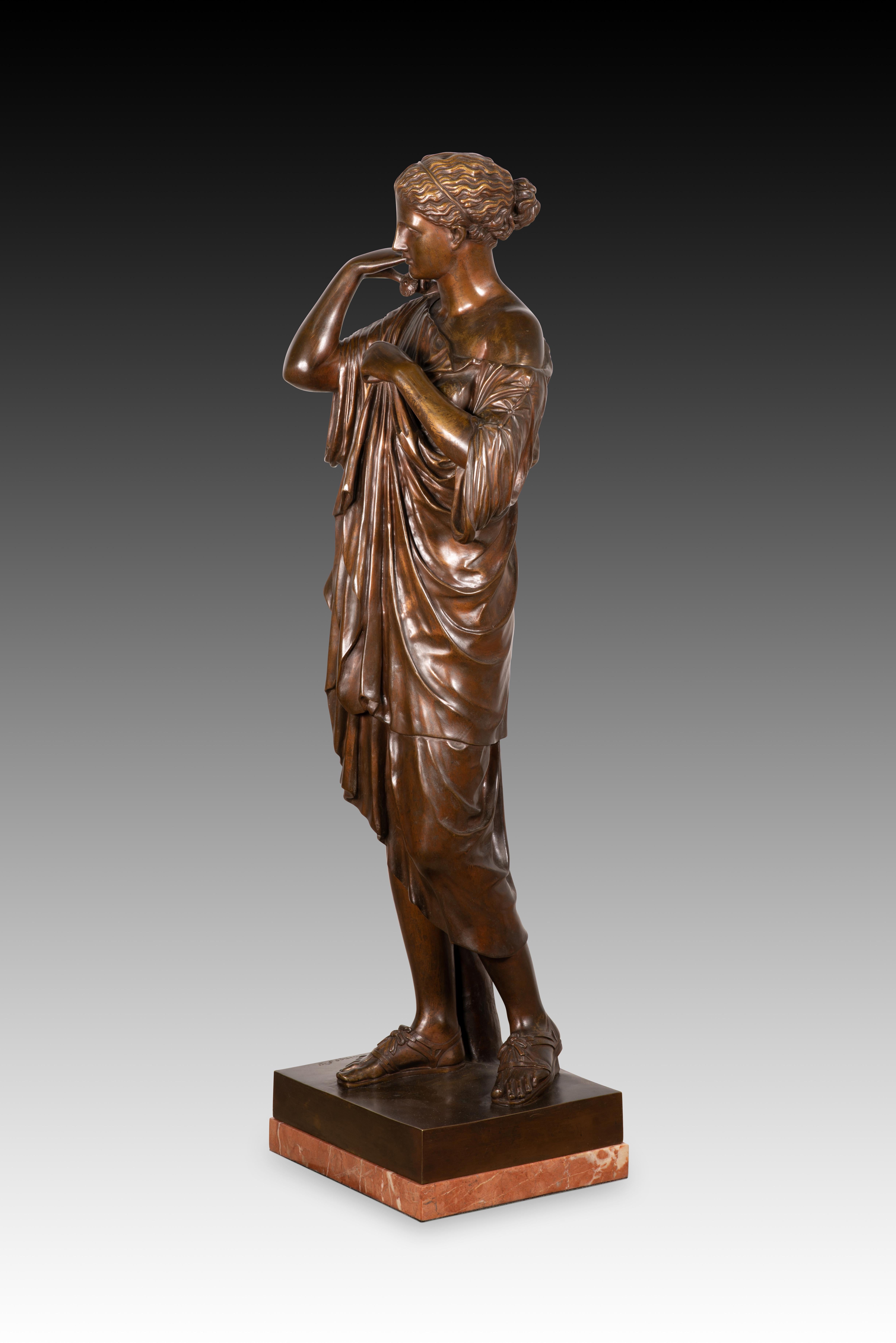 Diana of Gabies. Bronze, marble. Raingo Frères, France, 19th century For Sale 1