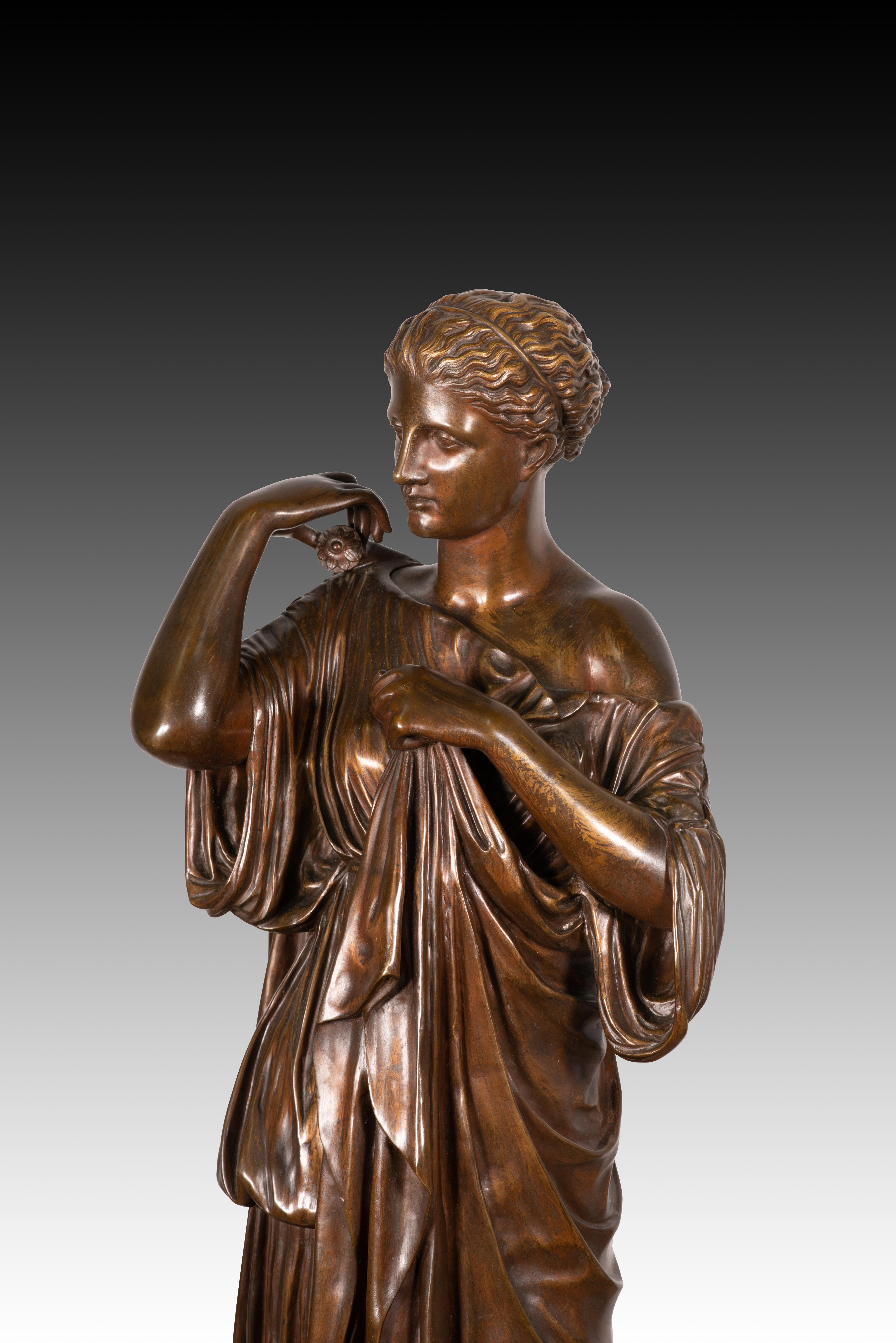 Diana of Gabies. Bronze, marble. Raingo Frères, France, 19th century For Sale 2