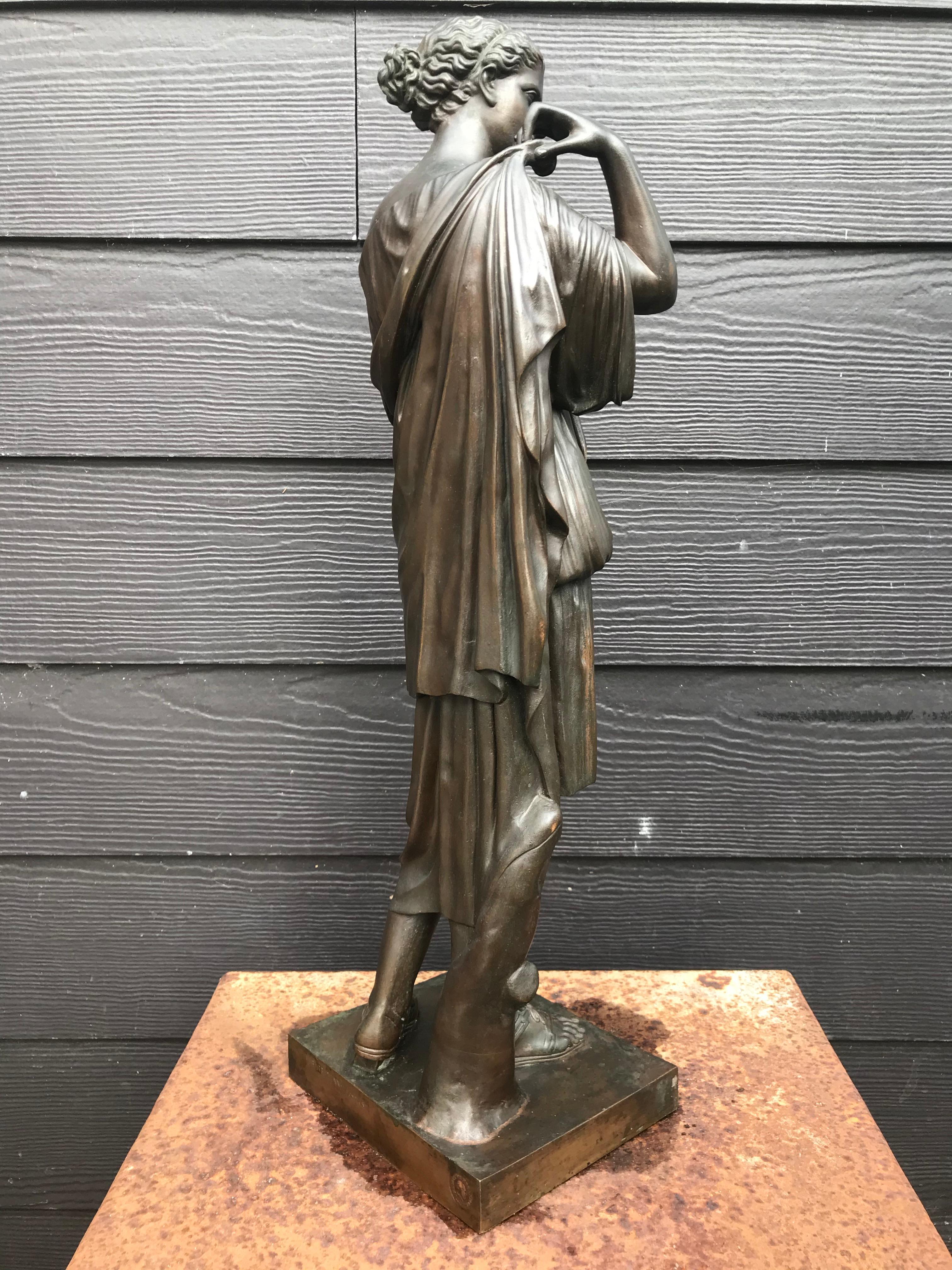 19th Century Diana of Gabii in Bronze by Ferdinand Barbedienne, France, circa 1890 For Sale