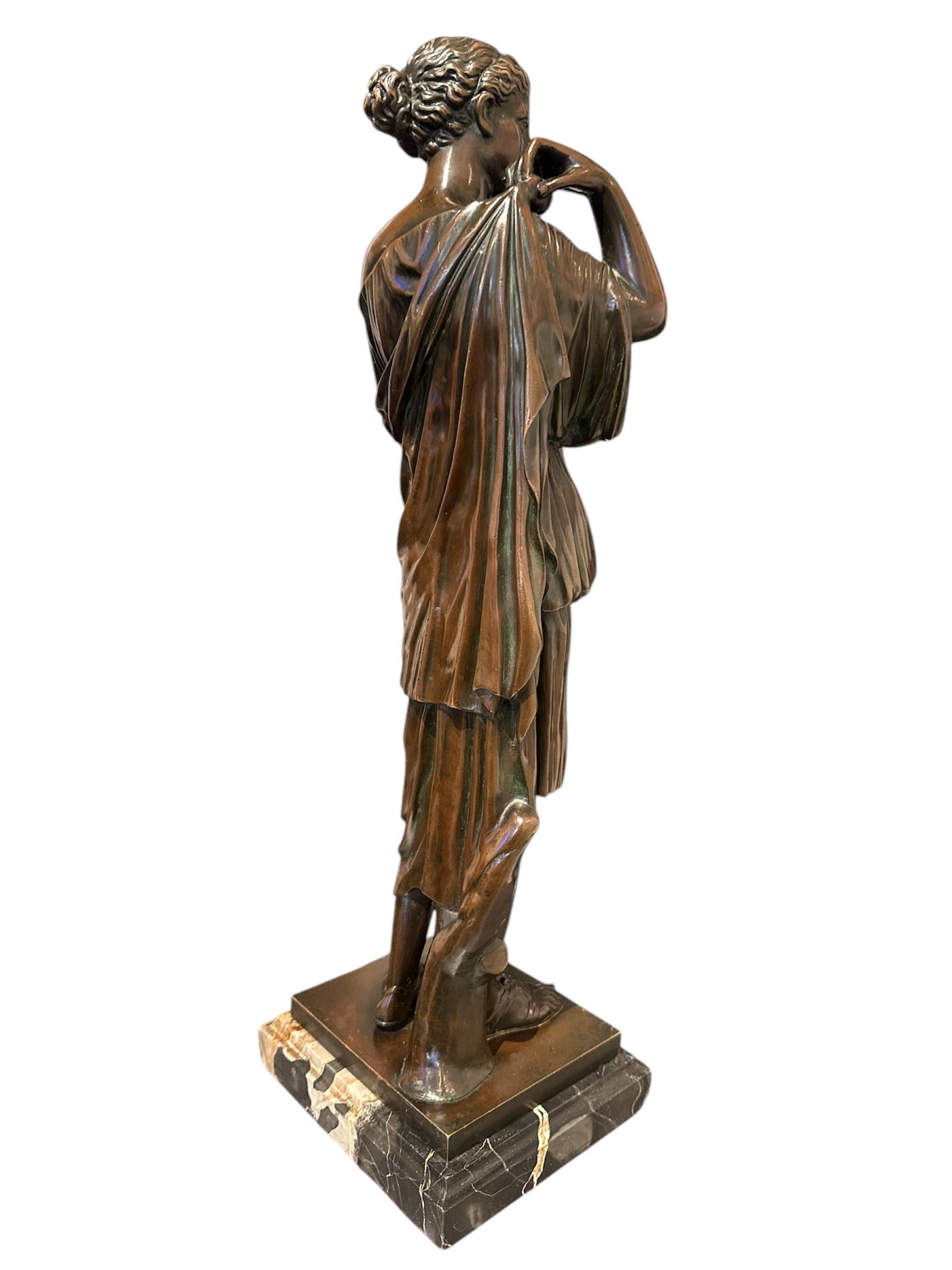 Fine XIX secolo Diana di Gabii in bronzo in vendita