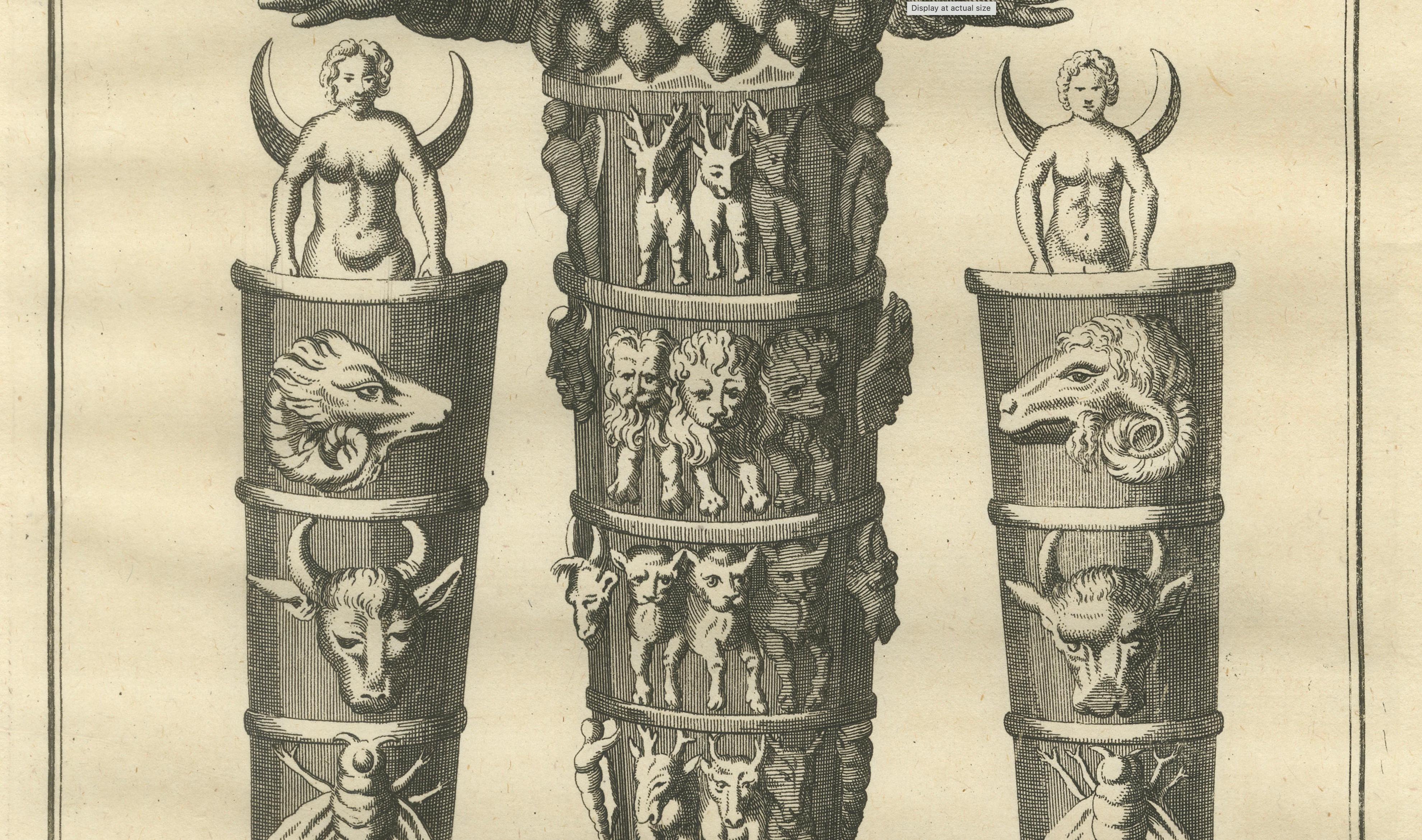 Diana of the Ephesians Antique Engraving, Montfaucon Antiquité Expliquée 1721