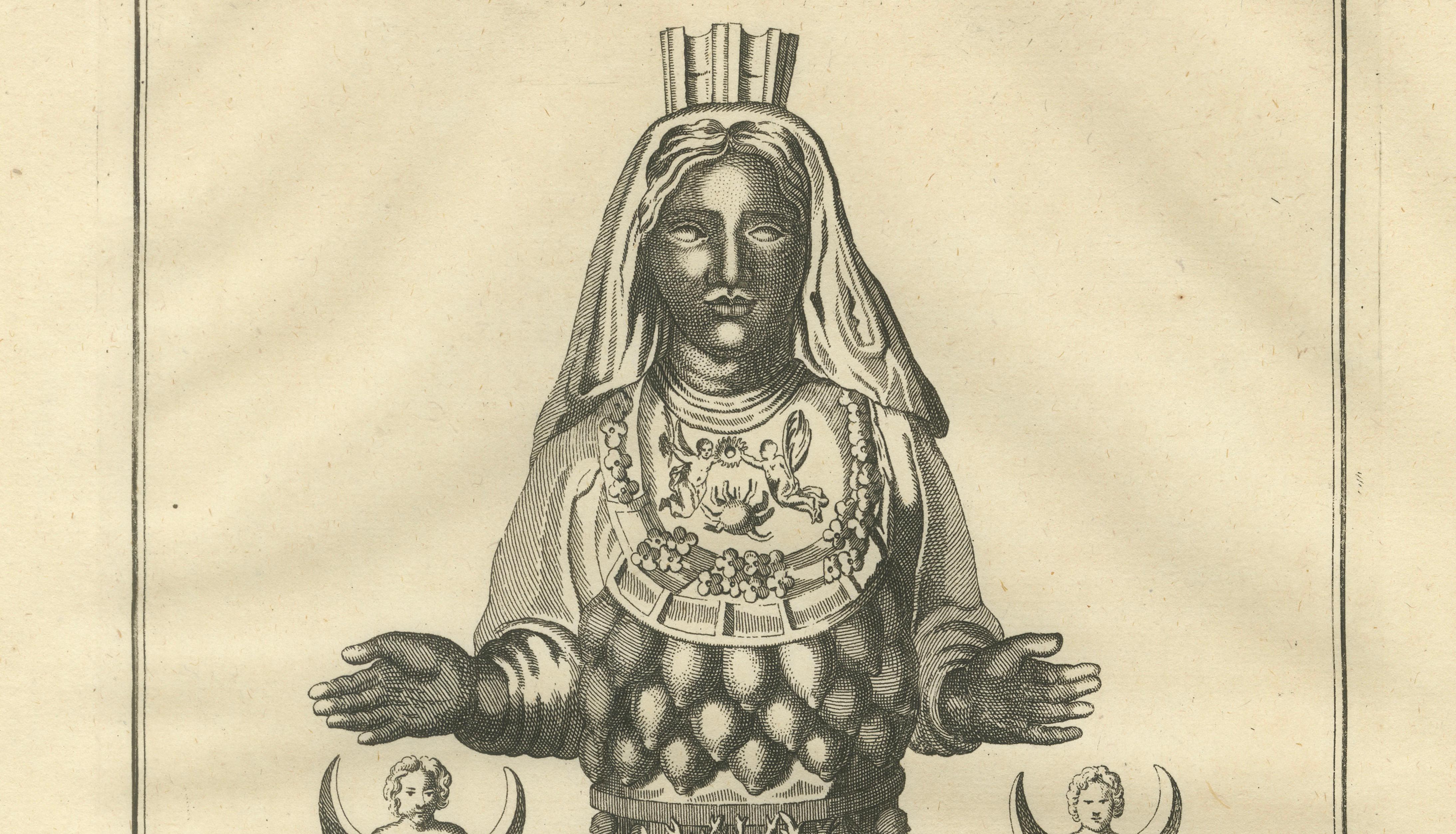 Diana of the Ephesians Antique Engraving, Montfaucon Antiquité Expliquée 1721