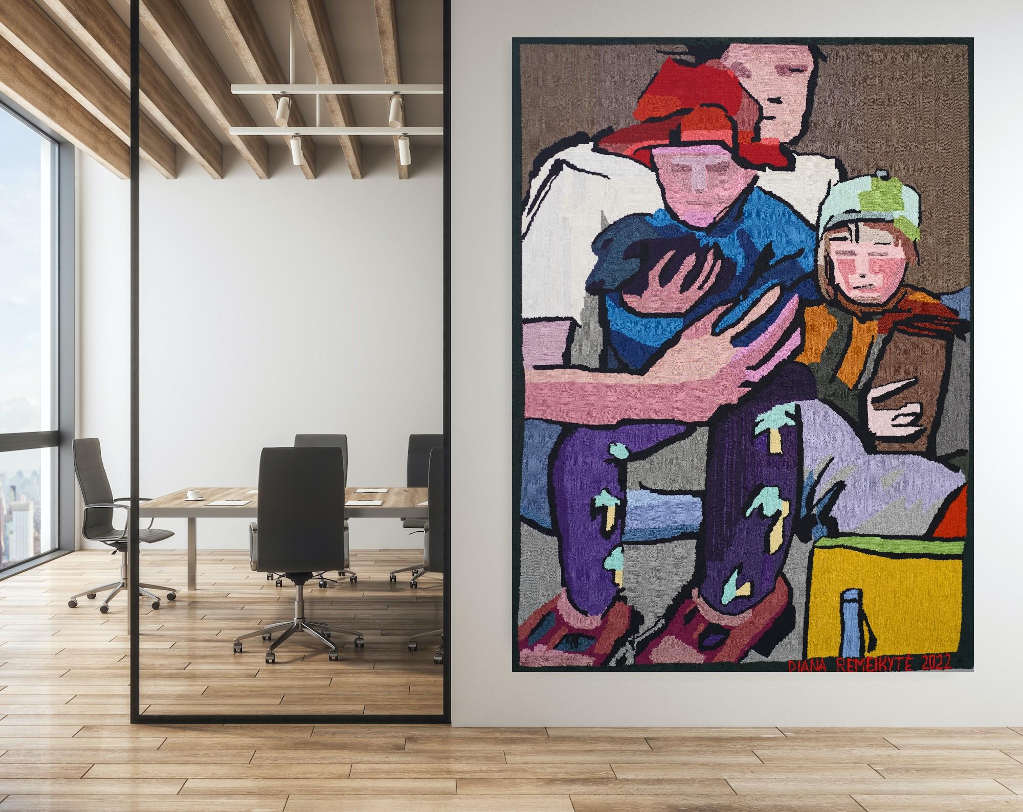 Œuvre d'art textile figurative 