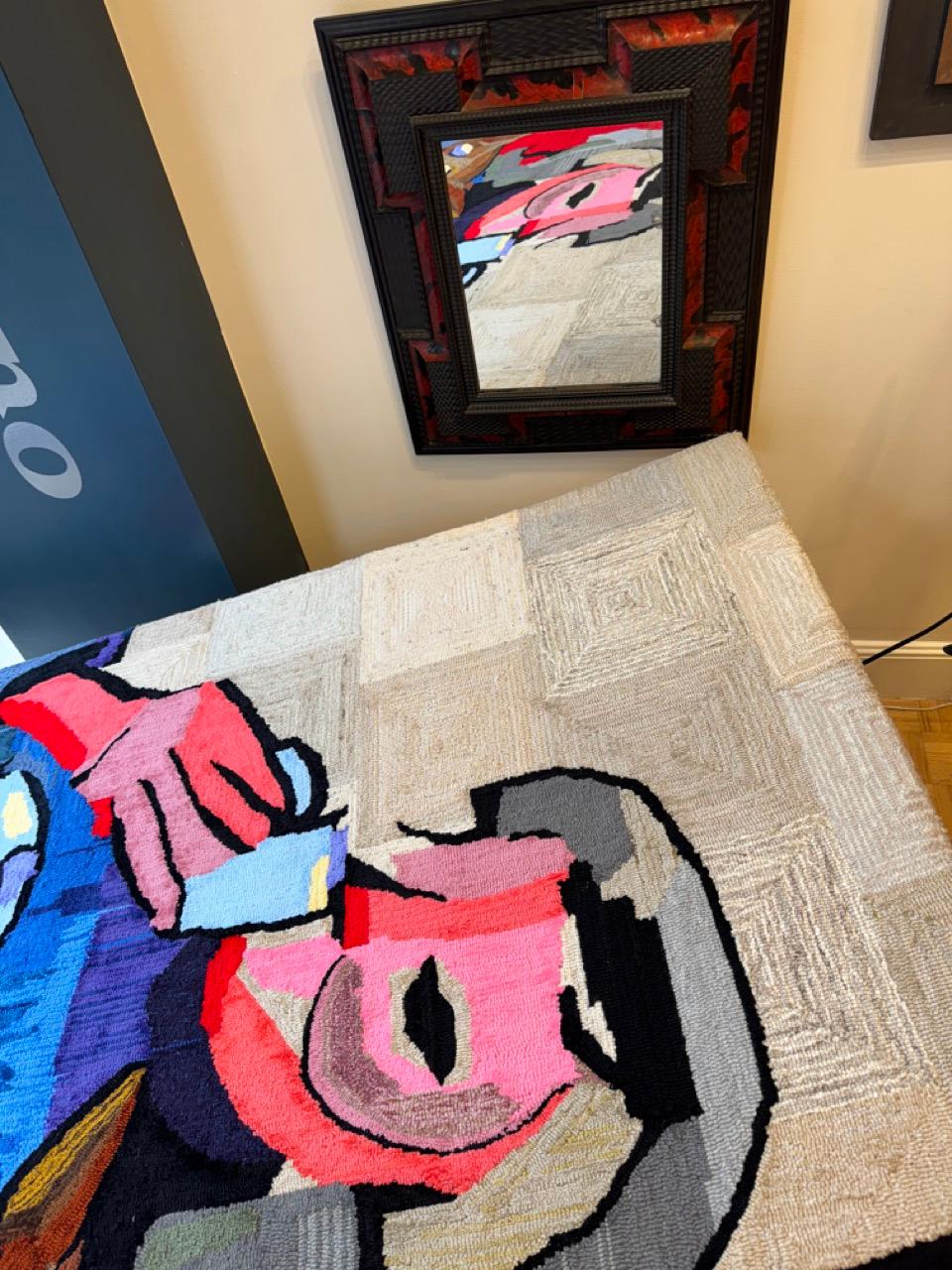 Opera d'arte tessile figurativa di un'artista contemporanea - 
