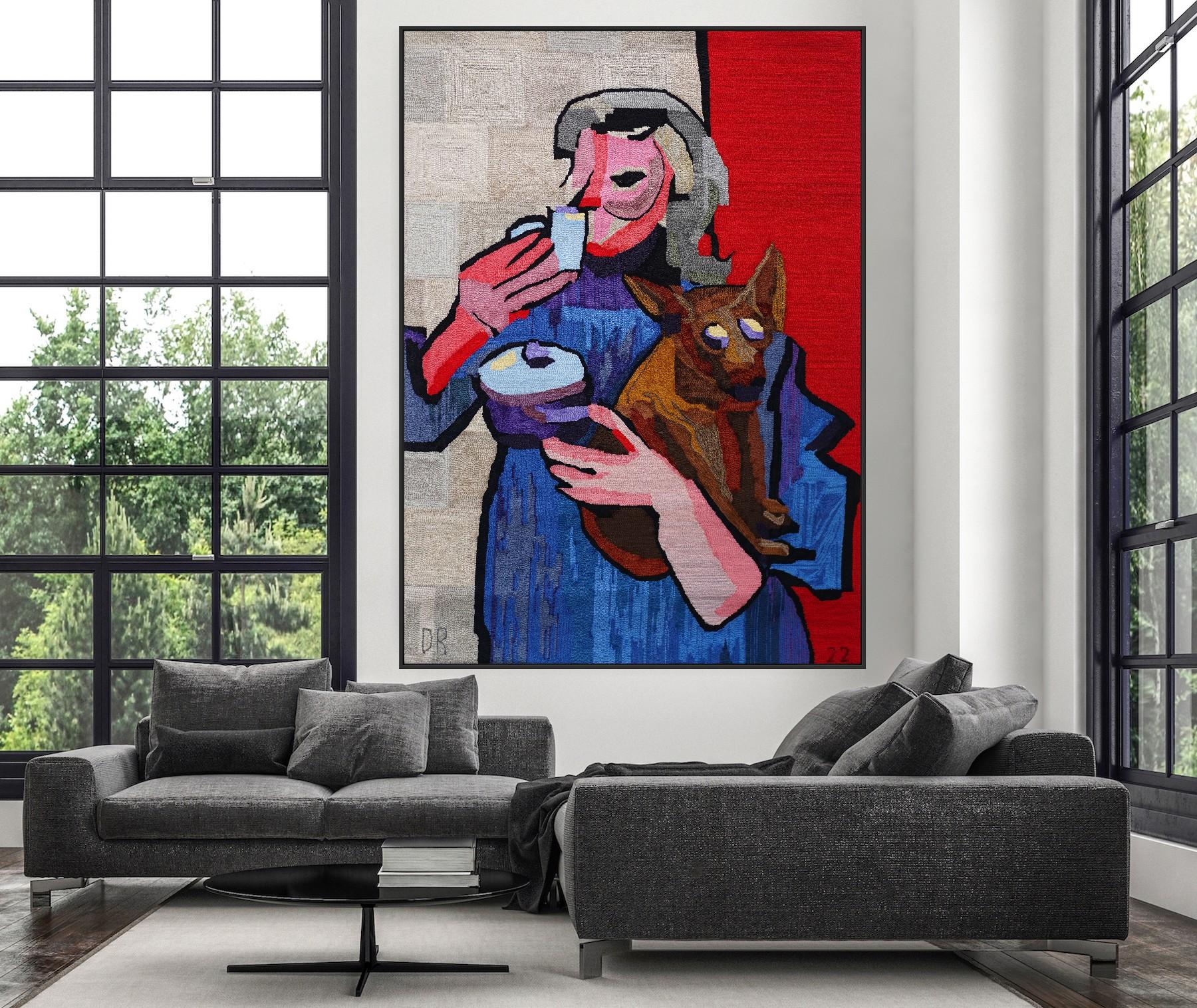 Quest'opera d'arte di Diana Remeikyte (erroneamente pubblicata come attribuita a) è una fusione unica di pittura e tessuto, che trasforma la fluidità dei motivi ad acquerello in tappeti a mano ricchi e tattili. 

Realizzati dall'artista stessa, che