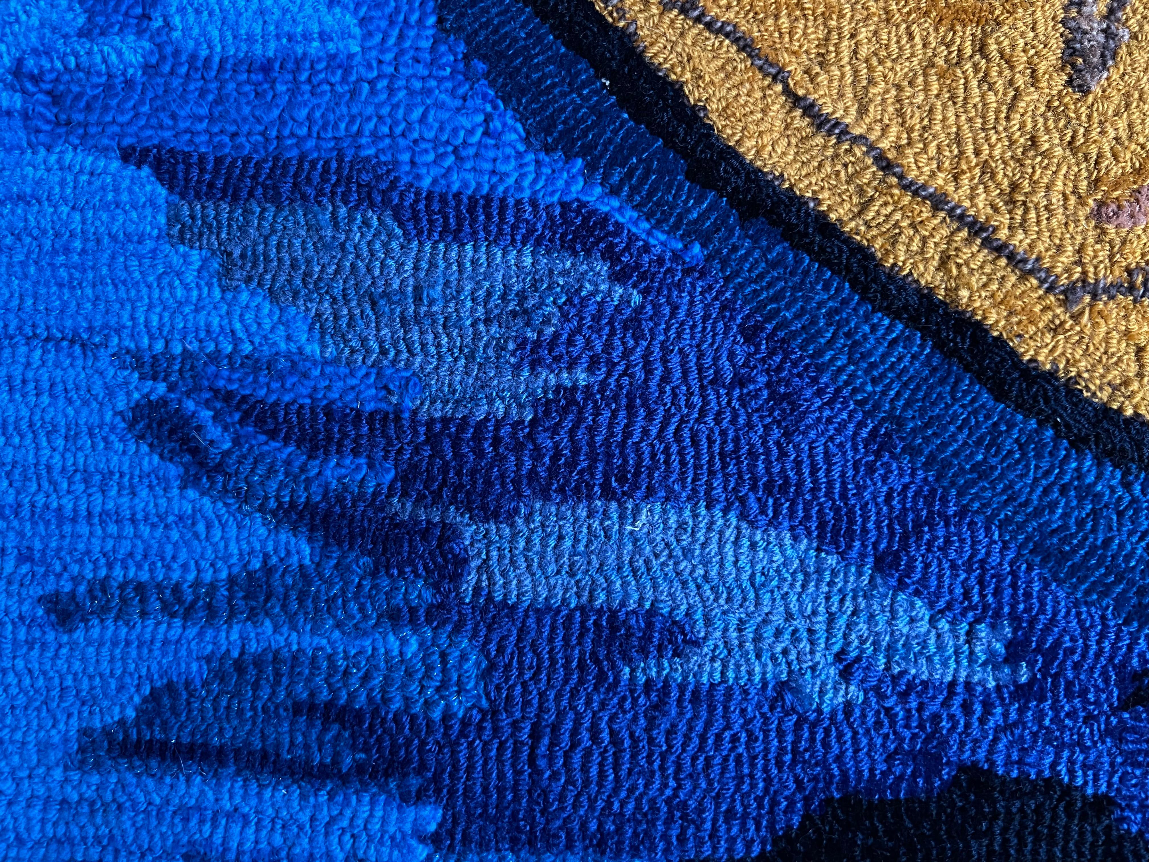 Opera d'arte tessile figurativa di un'artista contemporanea - 