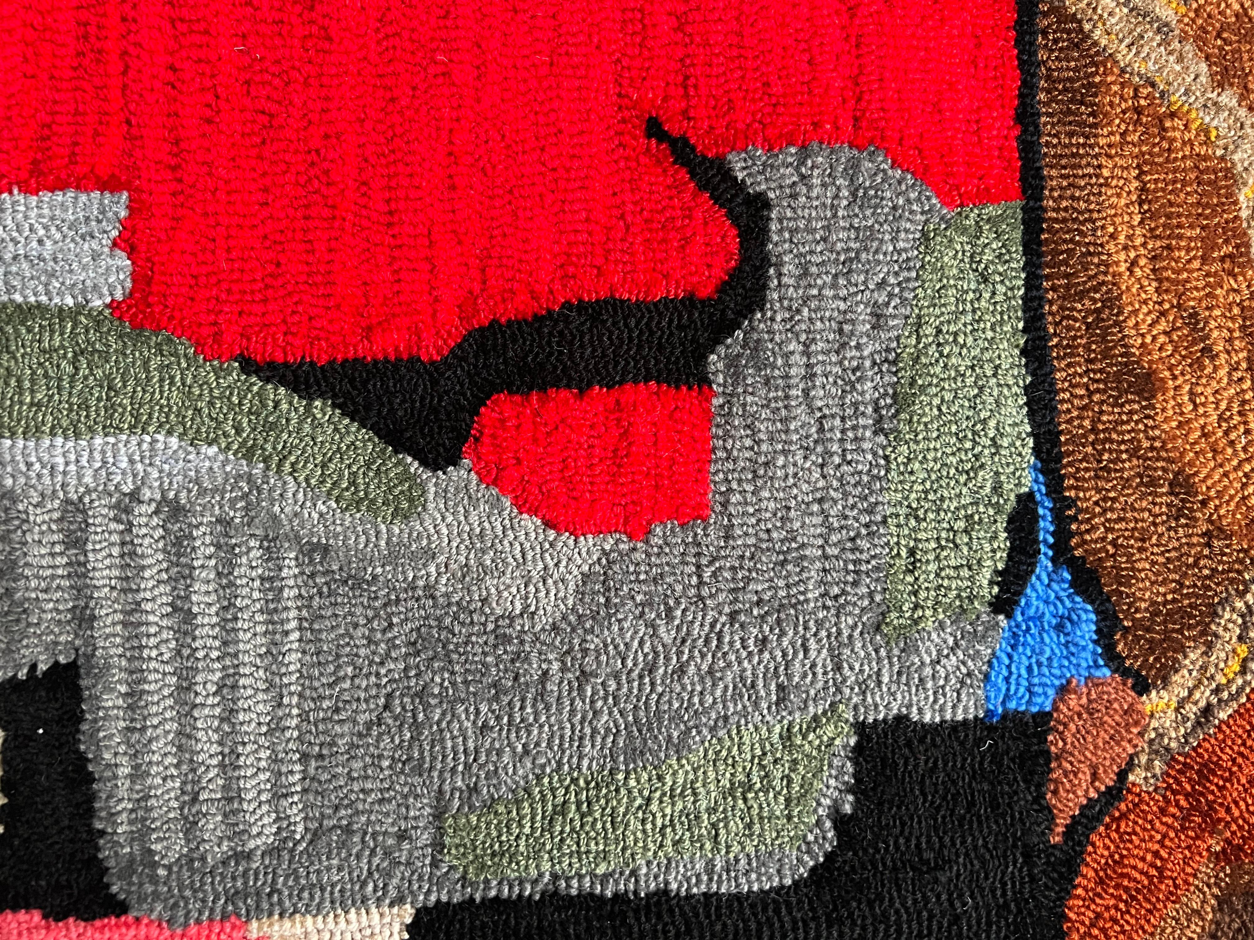 Opera d'arte tessile figurativa di un'artista contemporanea - 