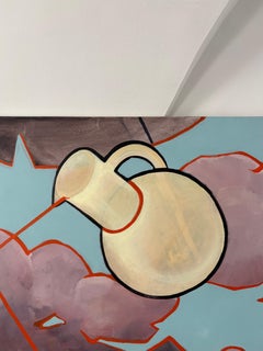 Abstracción Figurativa Expresiva - Perro, Vasija y Motivo de Nube, Contemporáneo