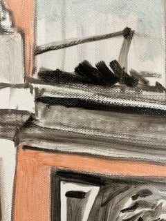 Small Scale Oil Painting on Canvas - Lion - Architecture Detail