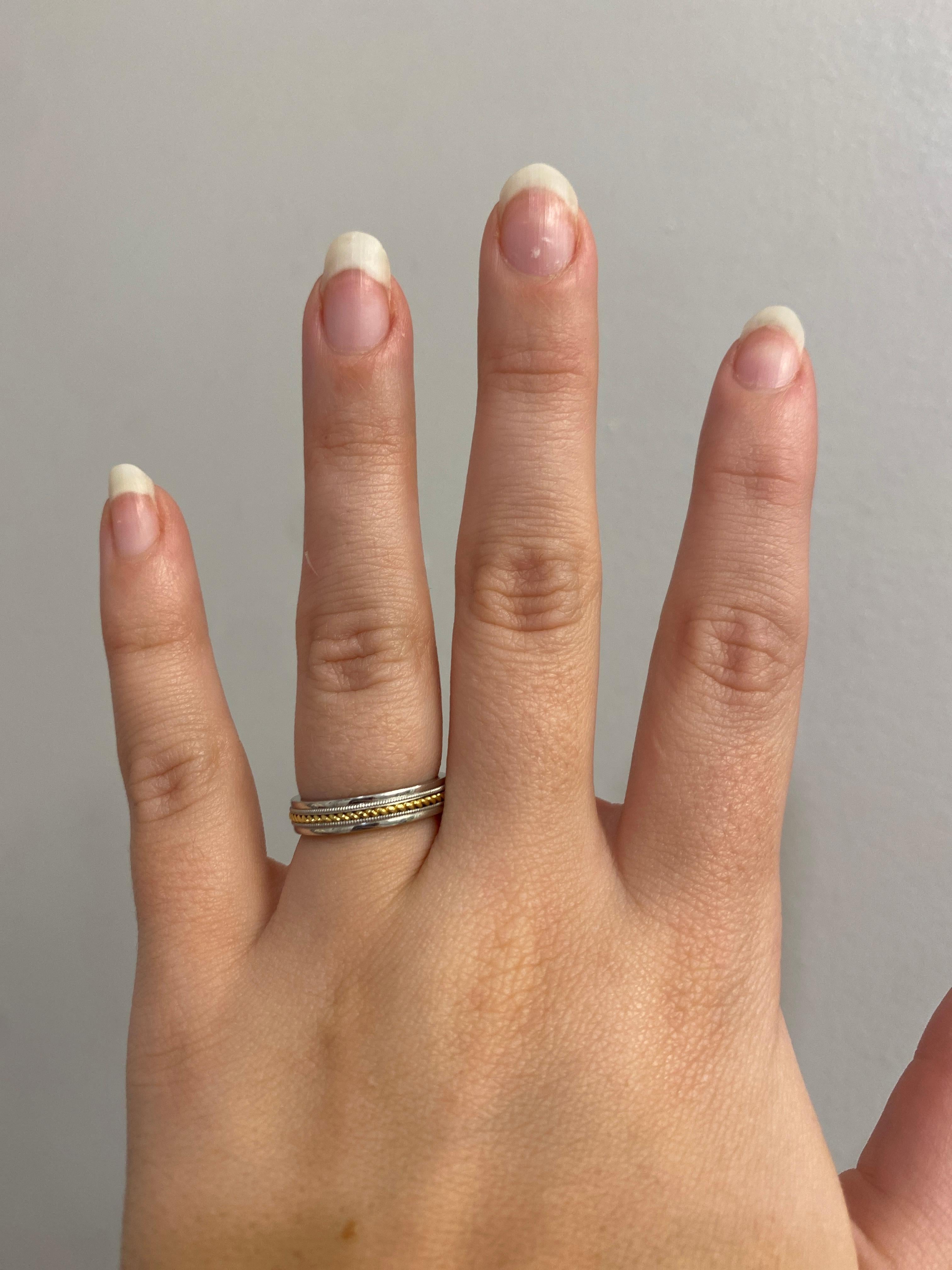 Diana Rope Milgrain Ehering, Platin 18k Gelbgold, Ring-Seil 1