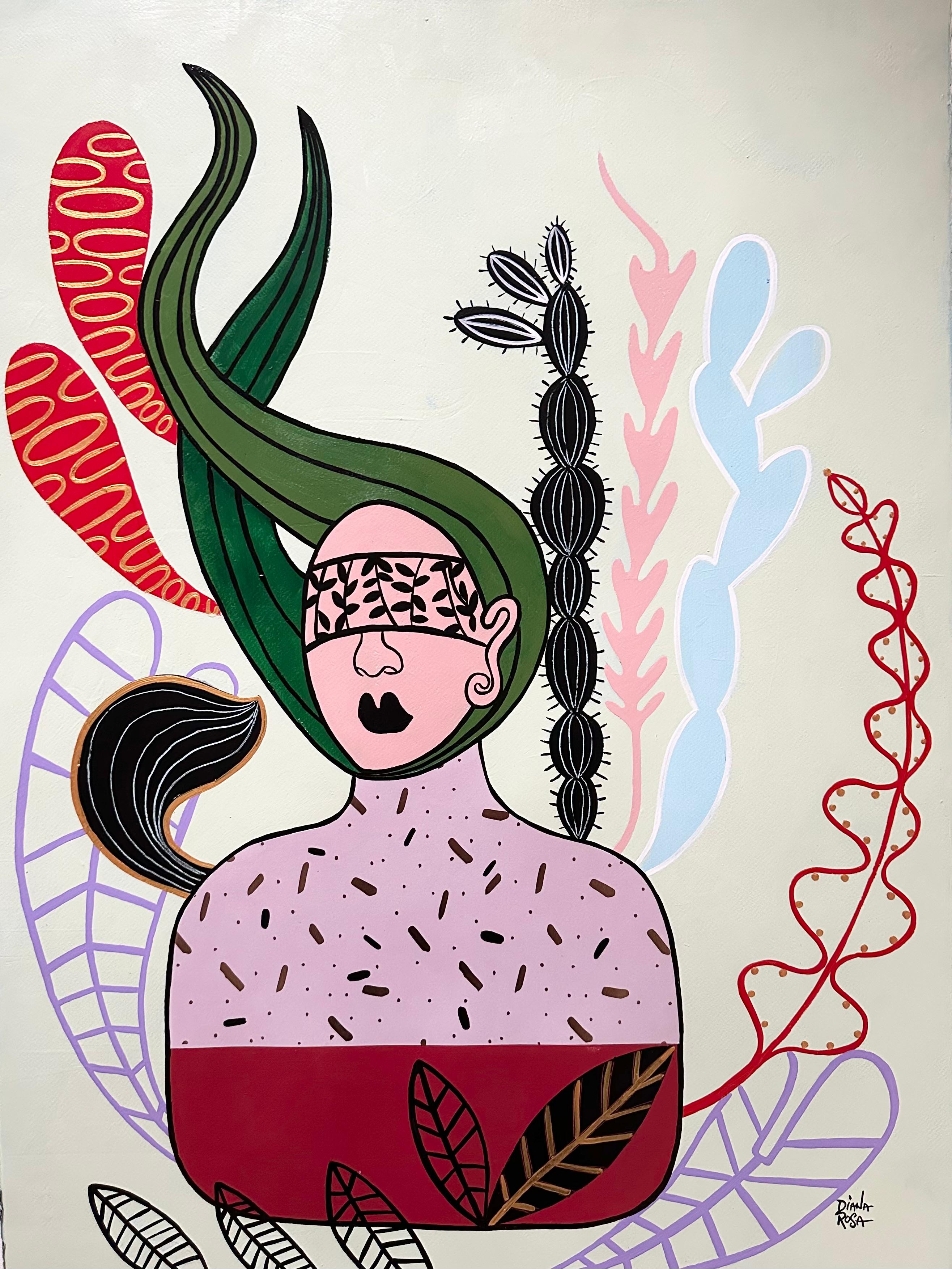 Bella Hoja, Pintura Original - Mixed Media Art de Diana Rosa