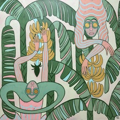 Banana garden, Painting, Acrylic on Canvas